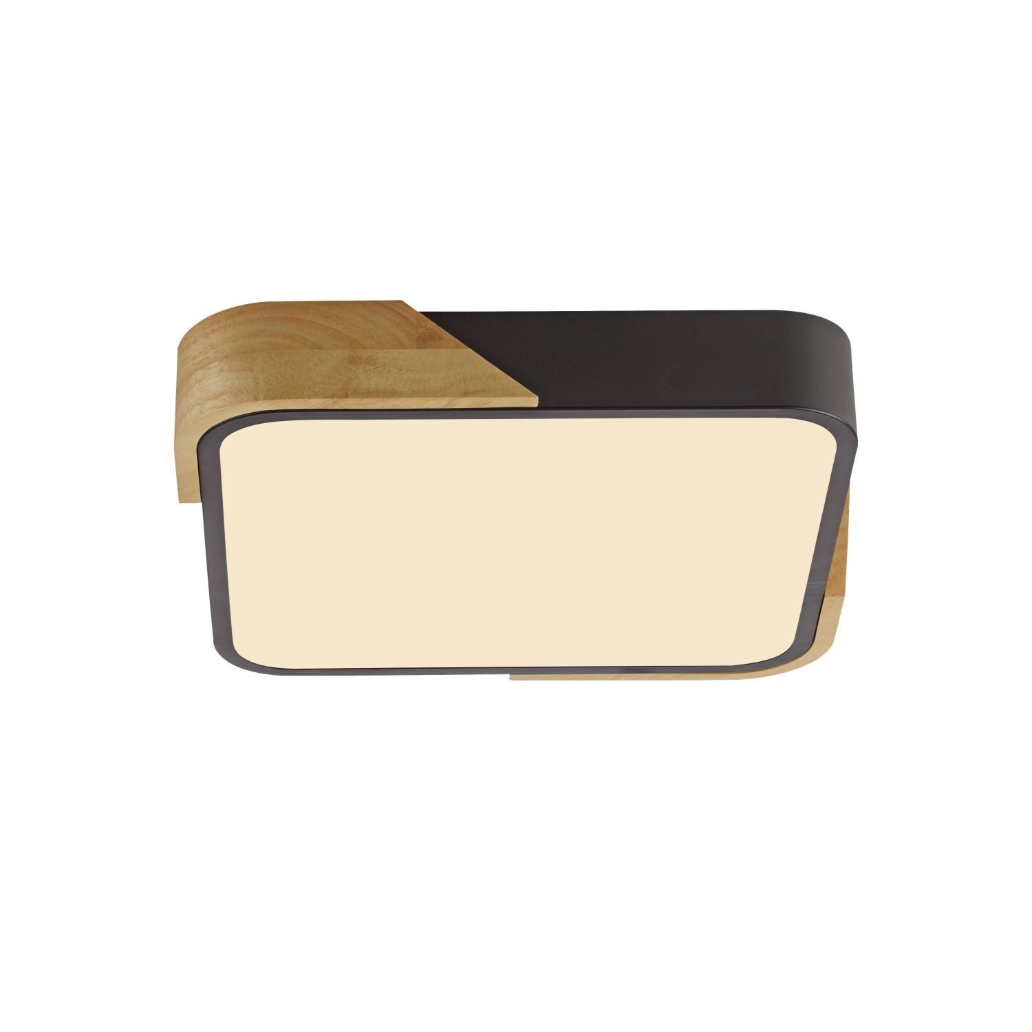 Plafonnier LED Bois L:32 cm Noir Naturel 3000 K