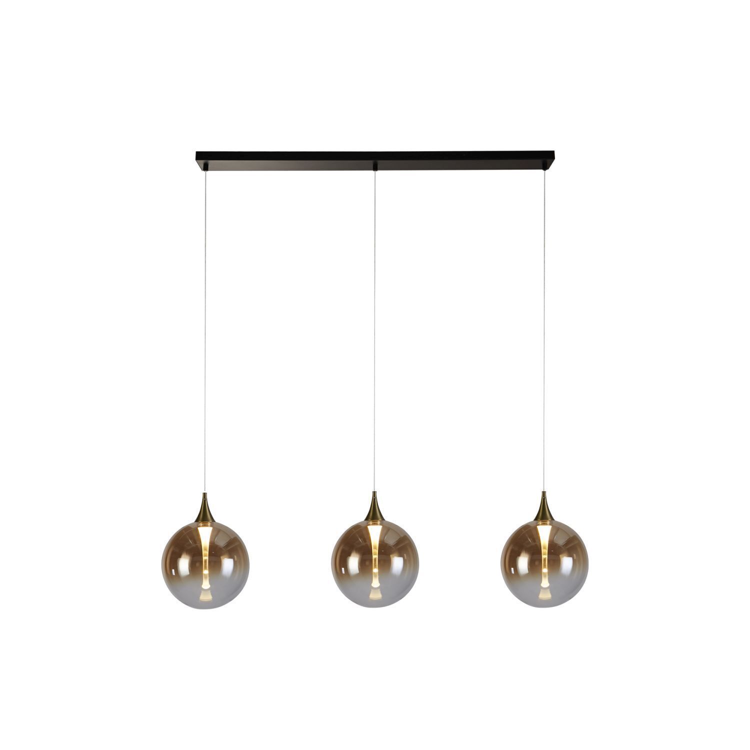Lampe LED à suspendre verre 68 cm 83000 K noir ambre