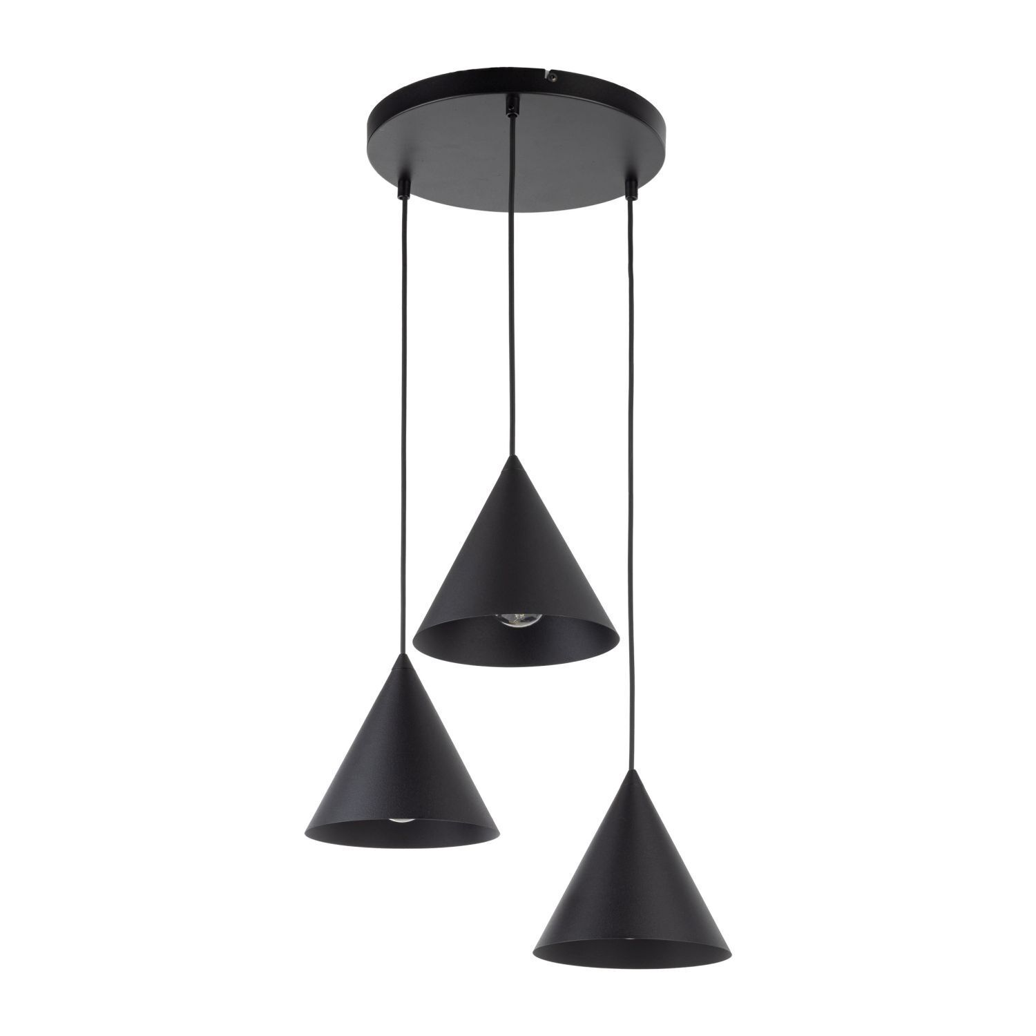 Lampe à suspendre noire ajustable 3 flammes E27 Ø 42 cm CODY Lampe, Kronleuchter