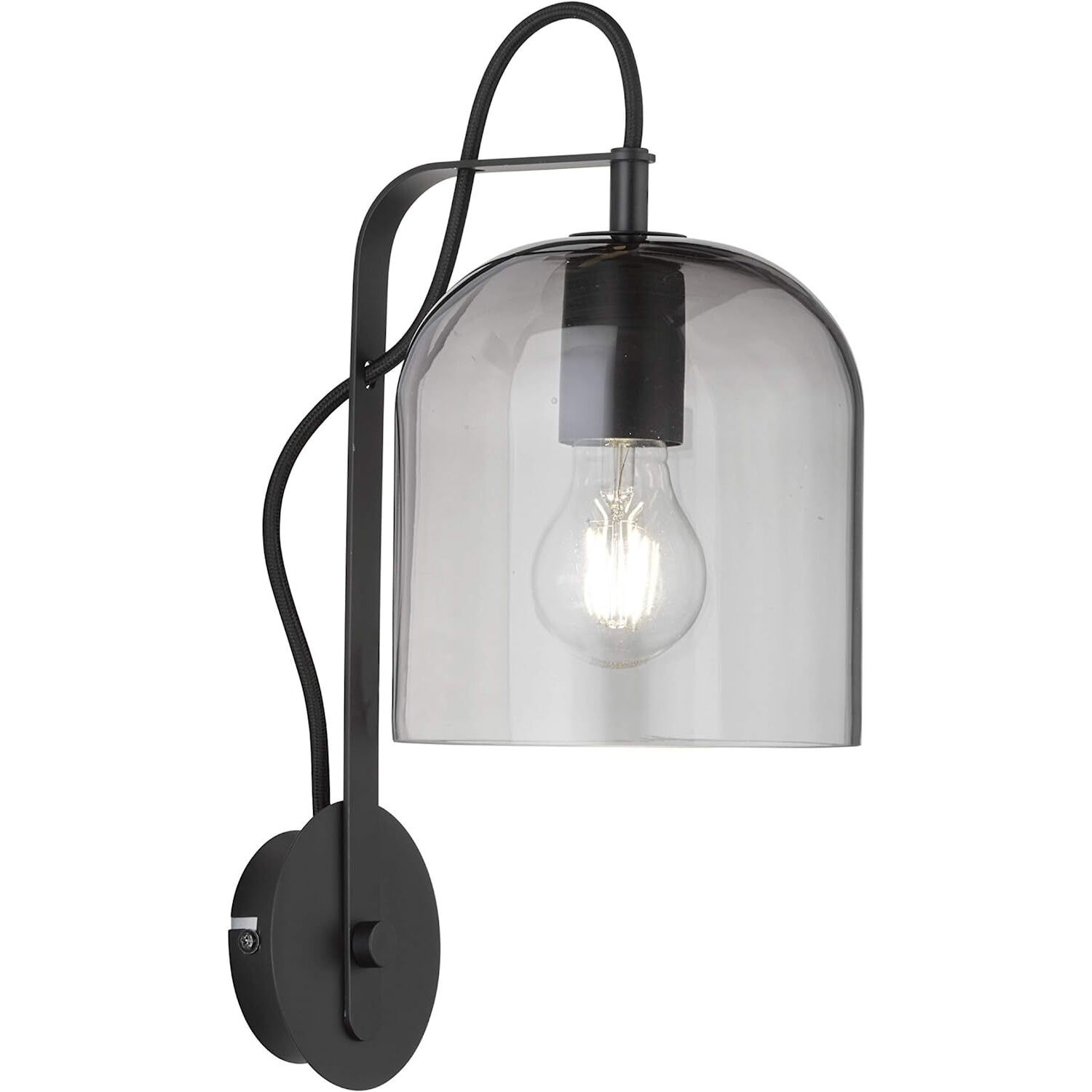 Applique Noir Métal Verre Moderne E27 VASYA Lampe