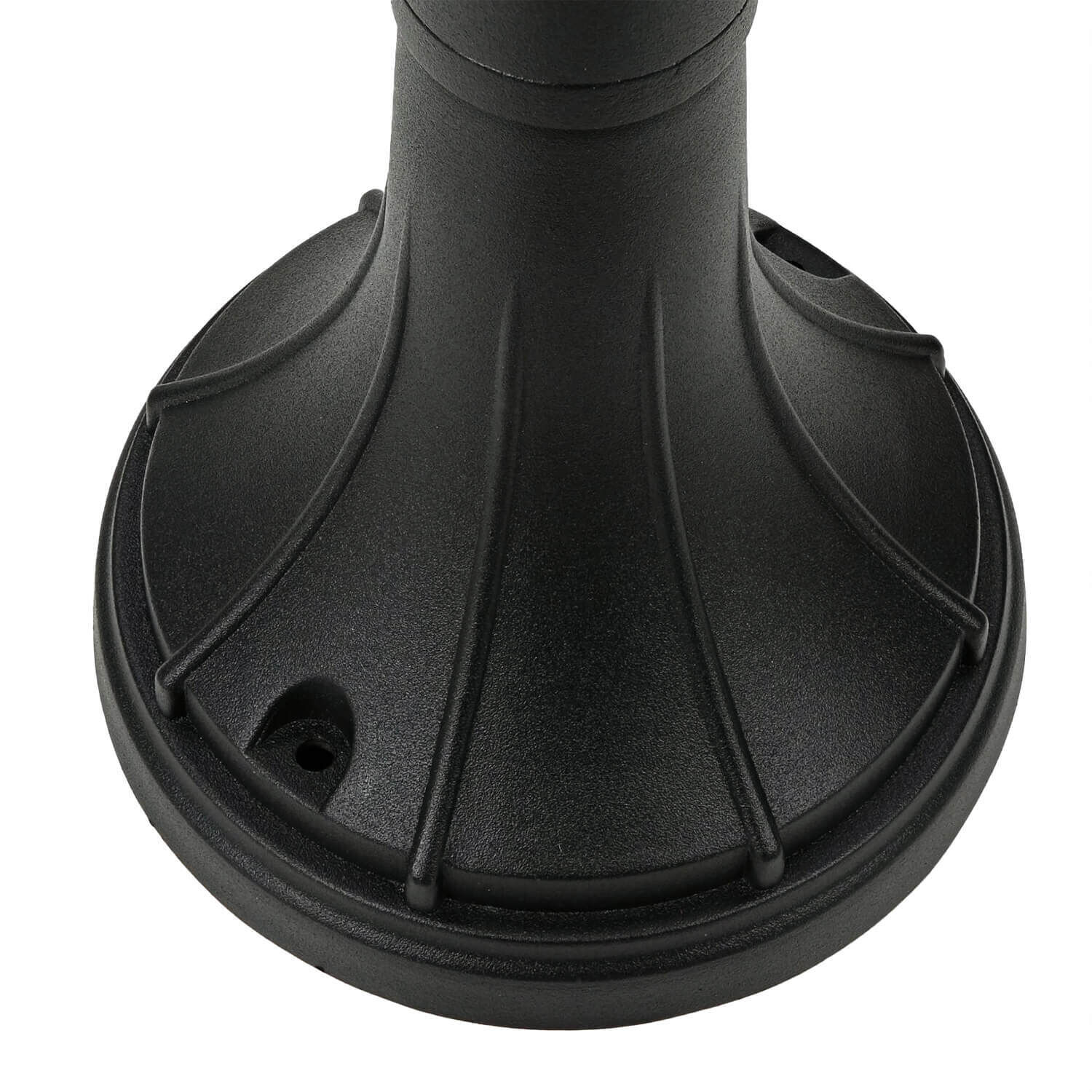 lampe fuß, schwarz, runder fuß, unbemalt, metallischer look