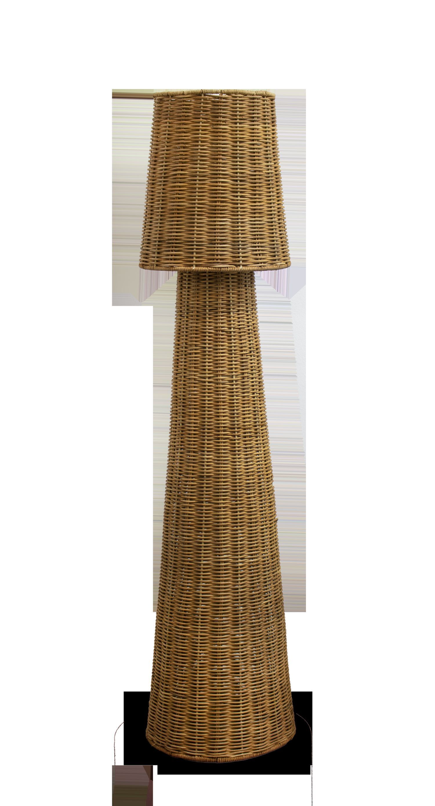 Rattan, Stehleuchte, Lampenschirm, Korbgeflecht, Standlampe
