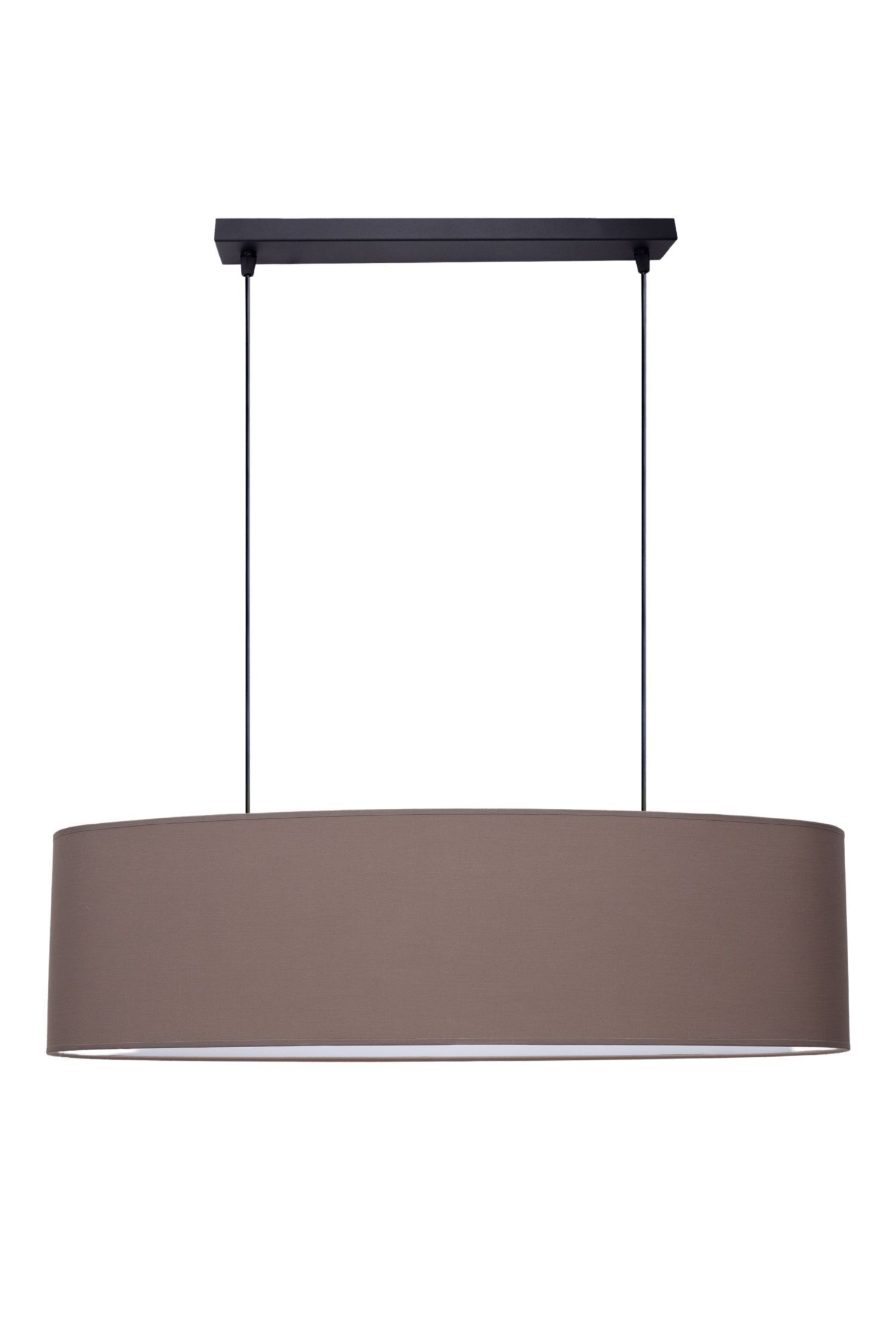 Confortable lampe à suspendre tissu brun 2 flammes E27 70 cm