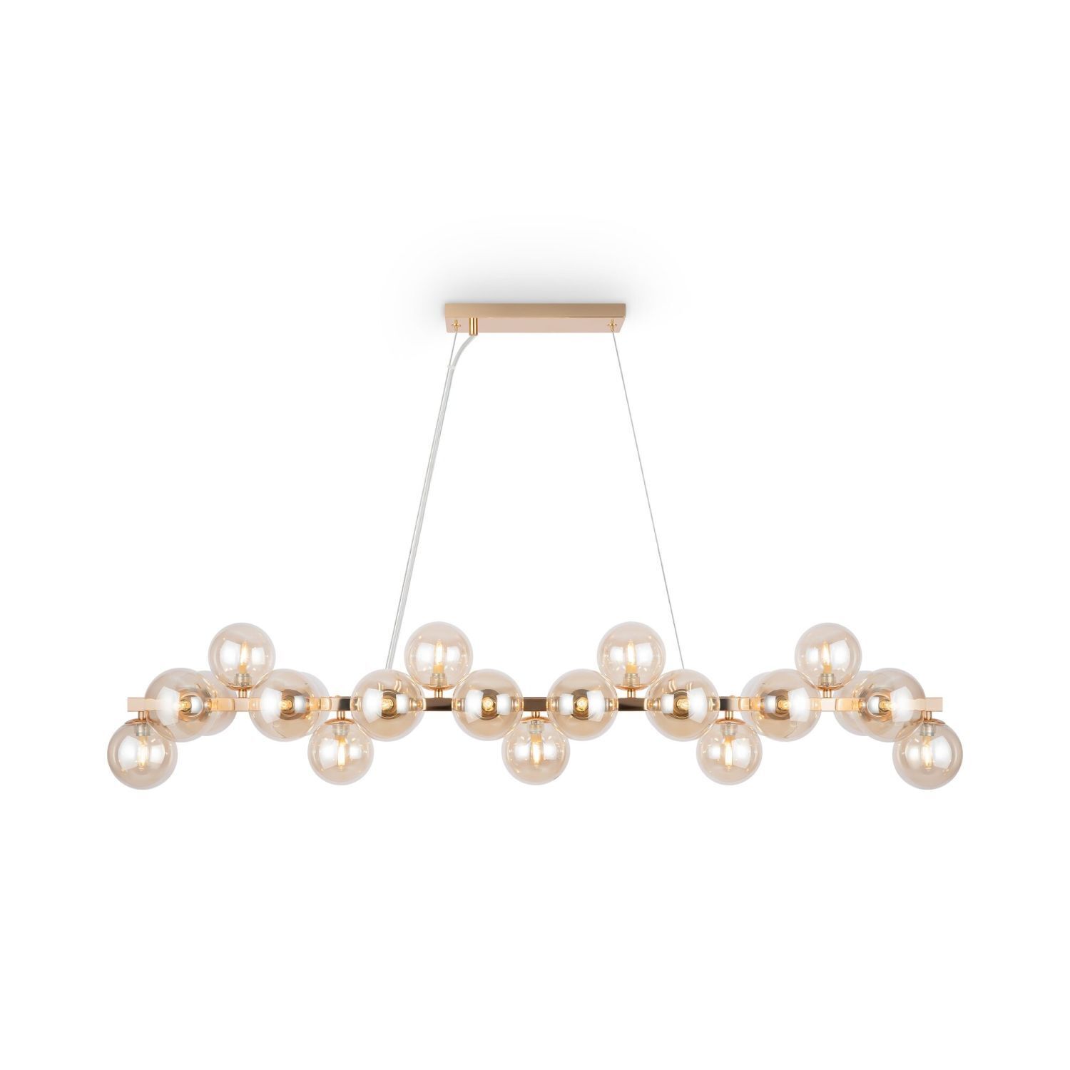 Lampe à suspendre métal verre fumé H : max. 133,9 cm G9 Moderne