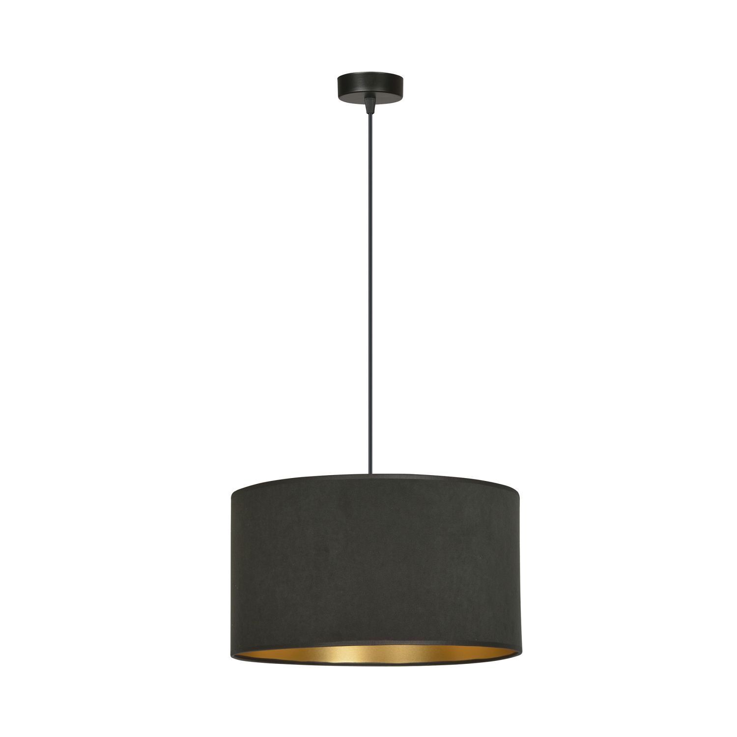 Suspension noir or Ø 35 cm rond tissu E27 CYRIL