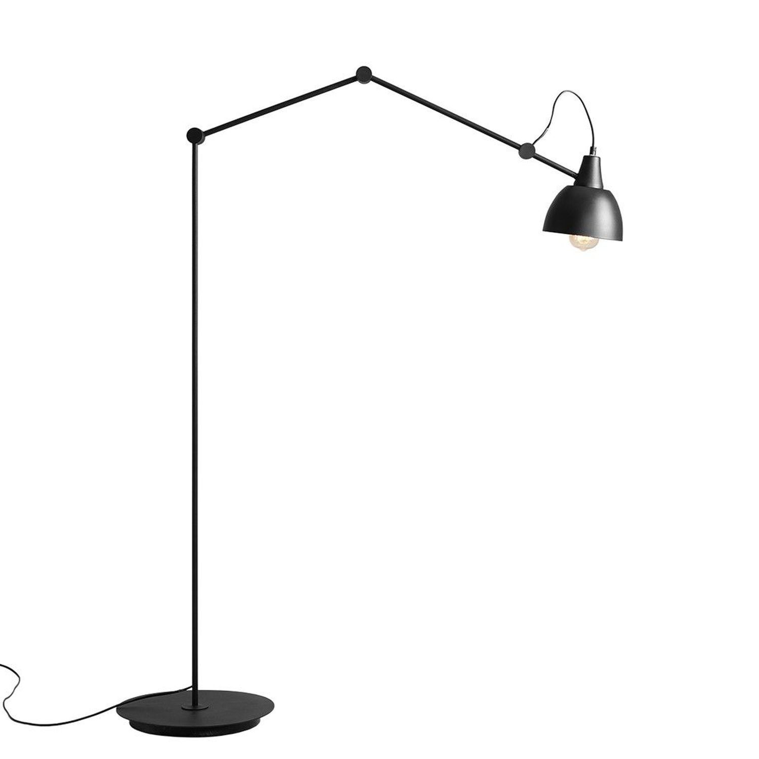 Lampadaire XXL flexible 233 cm E27 métal noir