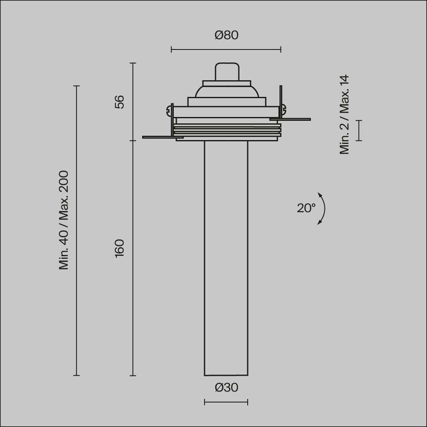 LED, Downlight, Ø80, Ø30, Einbauleuchte