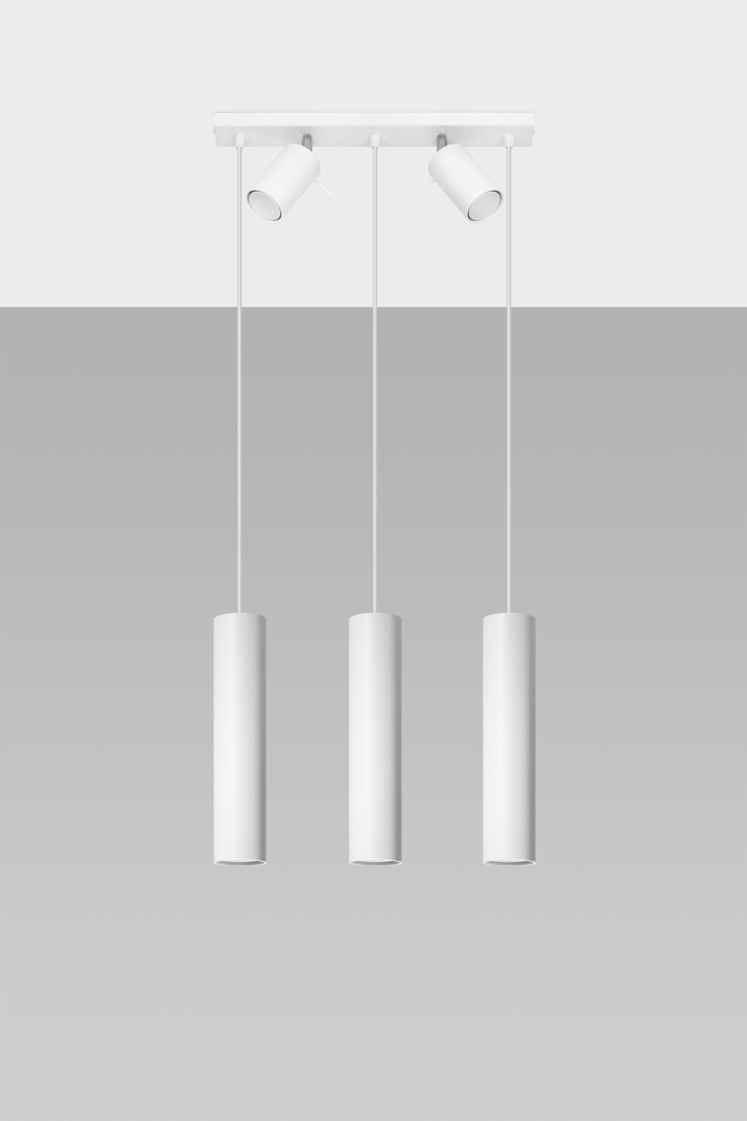 Suspension Plafonnier Blanc Métal 5 flammes