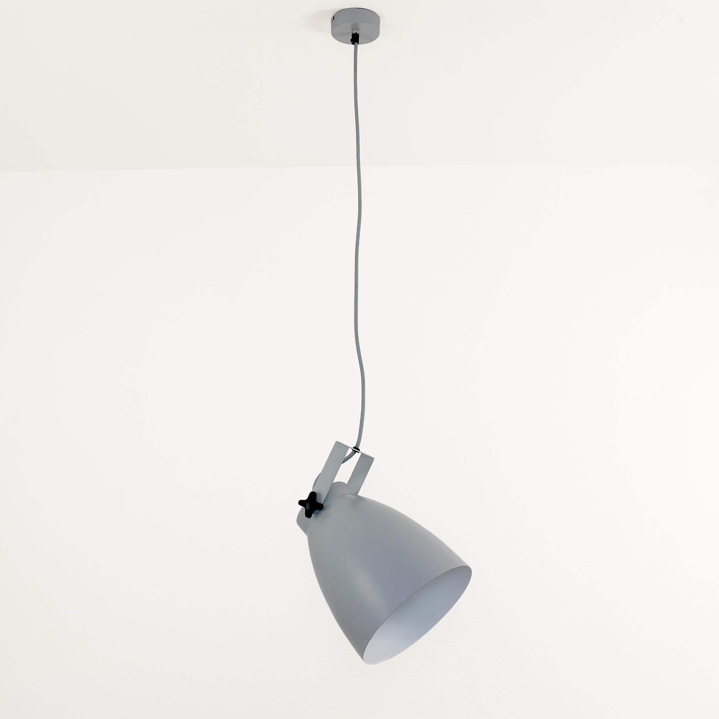 Lampe à suspendre métal gris E27 Ø 21 cm Industrial