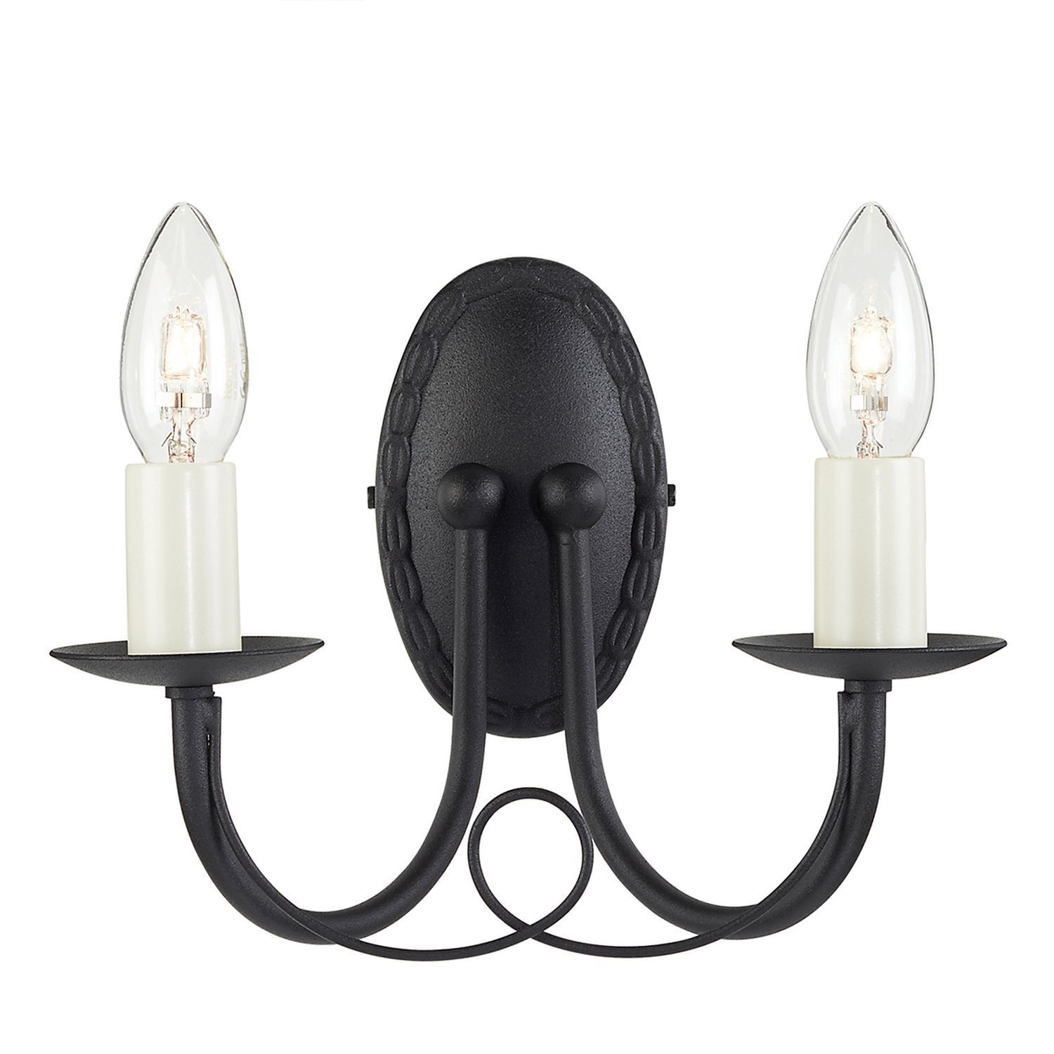 Applique murale GOTICA 5 noire forme bougie Lampe