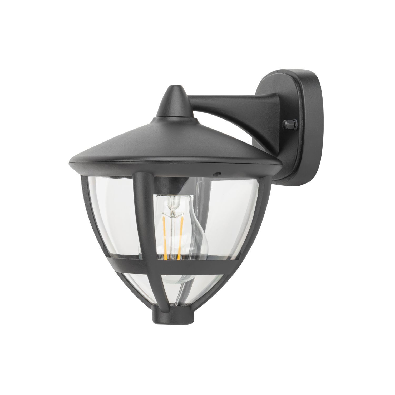 Applique murale extérieure IP44 E27 noir H : 23 cm décoratif