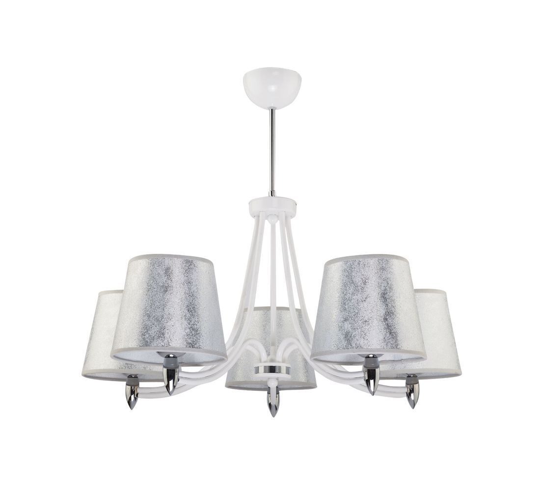 Lustre ESMERALDA Blanc Argent Salon Lampe