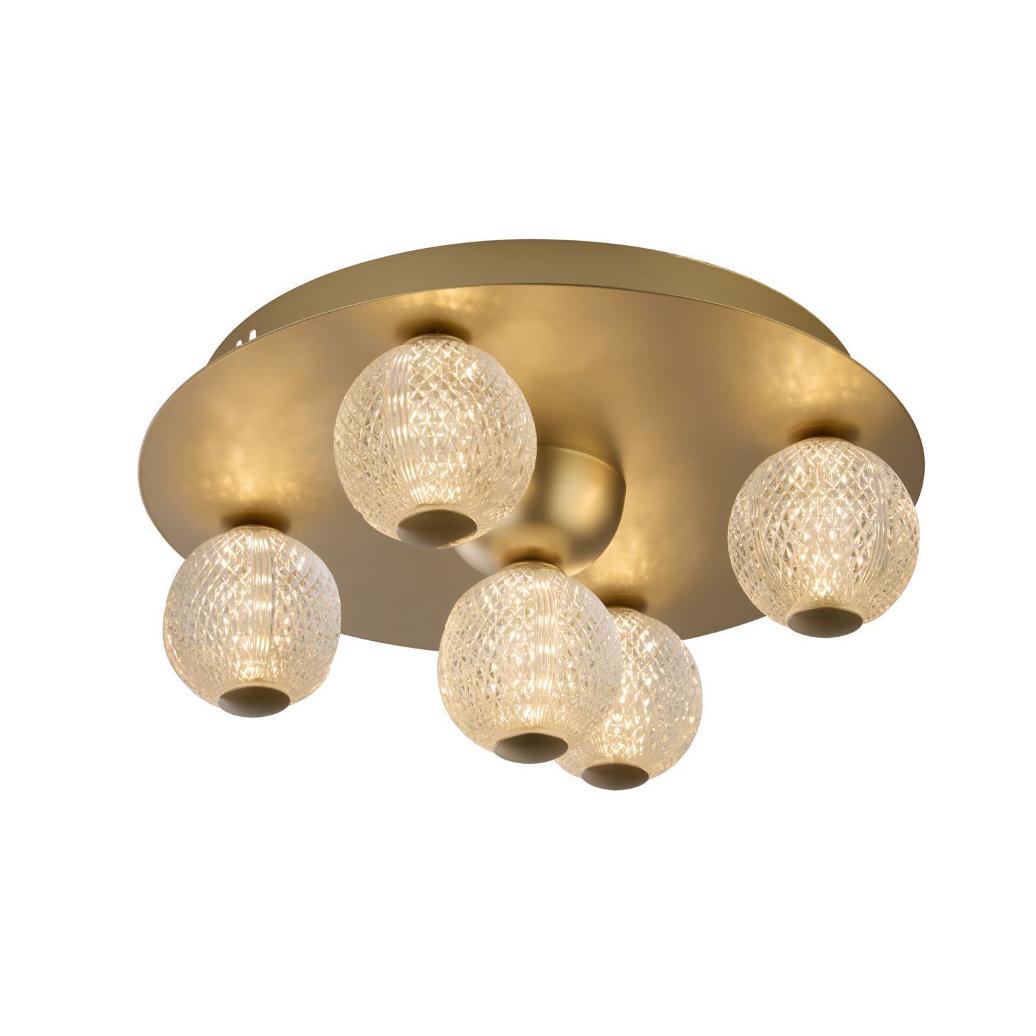 Plafonnier rond à LED en métal doré Ø33 cm 3000 K