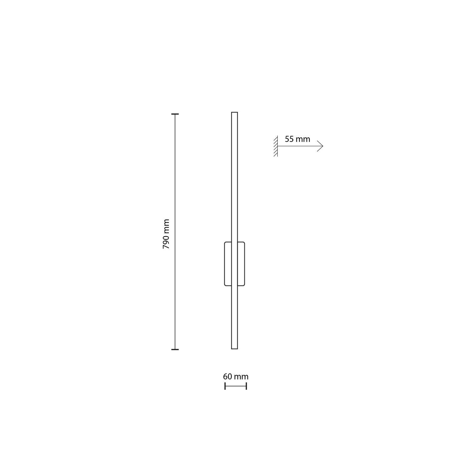 Applique LED lumière indirecte 79 cm de haut métal bois 3000 K