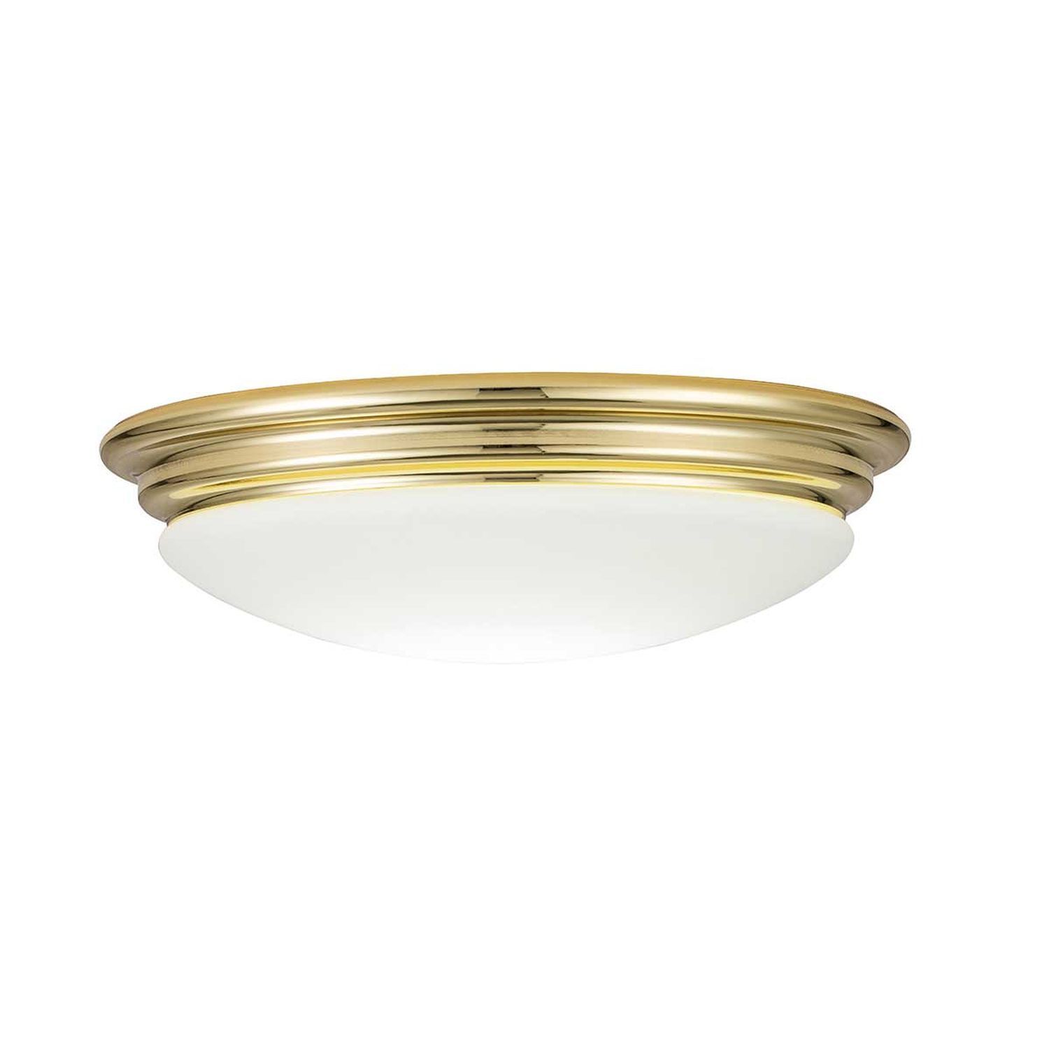 Deckenleuchte LED GX53 IP44 D: 35,6 cm rund Metall Glas Deckenleuchte, Messing, Brass, Glasklarer Diffusor, Rundleuchte