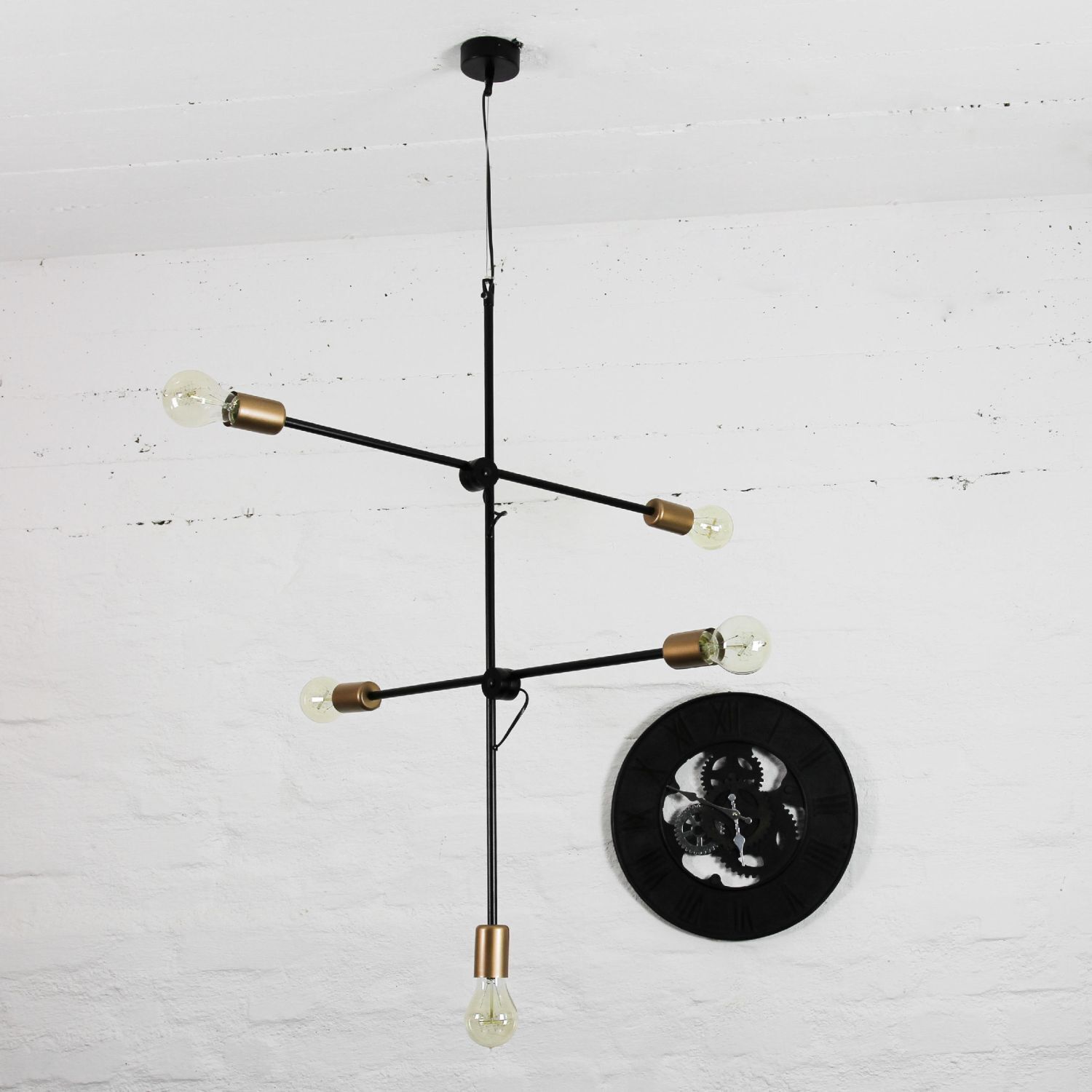 Lampe à suspendre noire design industriel réglable E27 Leuchter, Lampe, Deckenleuchte, Mace Club, Waffe