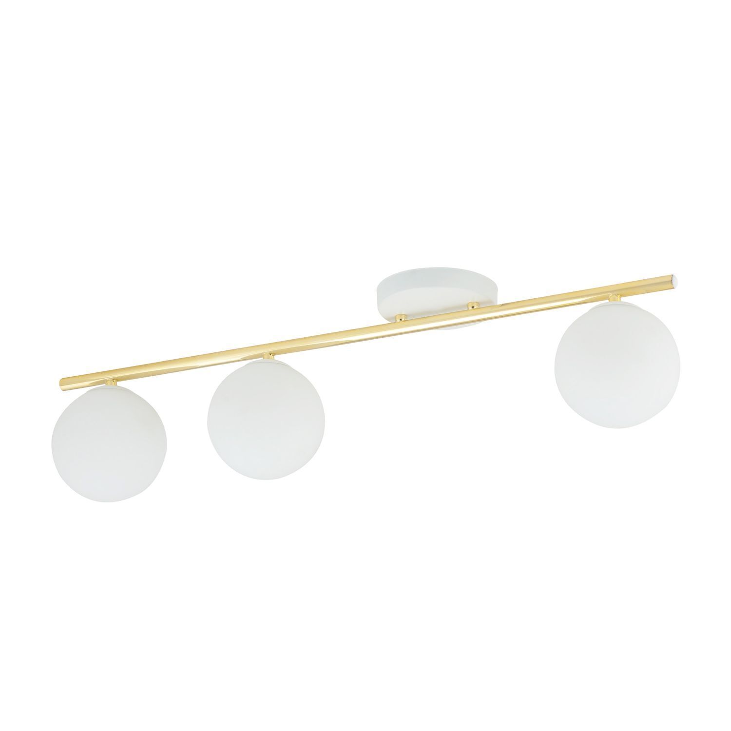 Lampe de plafond blanc or 80 cm verre métal décoratif
