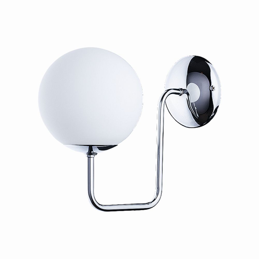 Applique chrome blanc verre boule salle de bain couloir GORMER