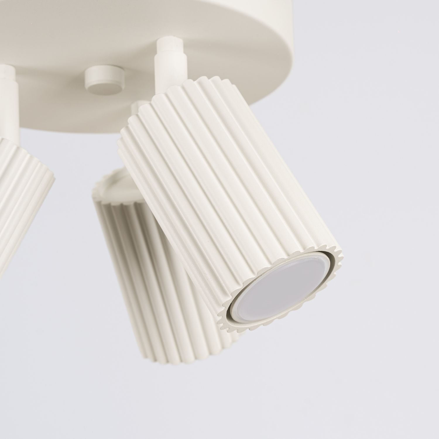 Lampe de plafonnier Moderne en crème Ø 19,5 cm orientable 3x GU10 Alu