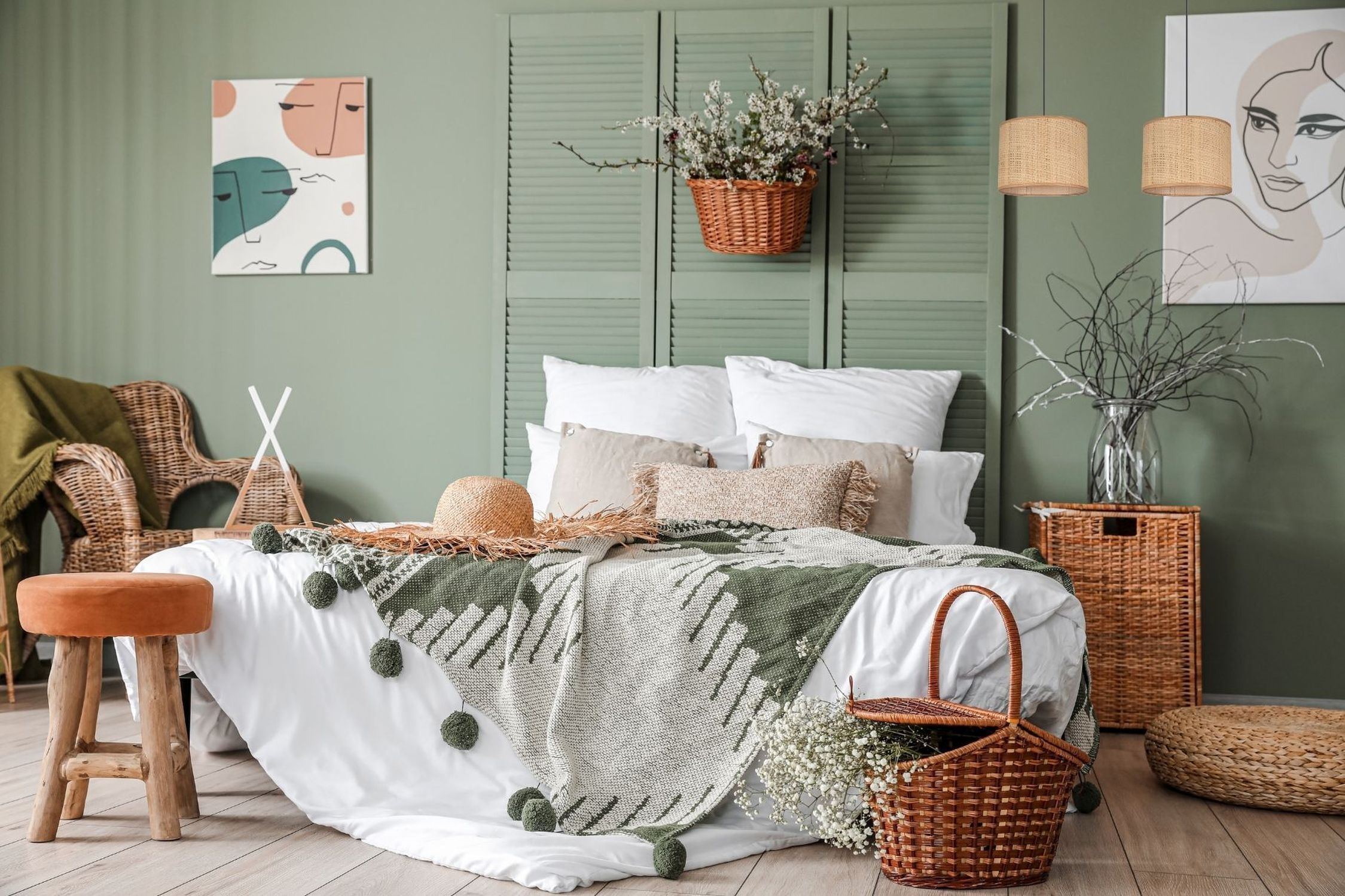 Blendarme Suspension Tissu Marron E27 50 cm allongé
