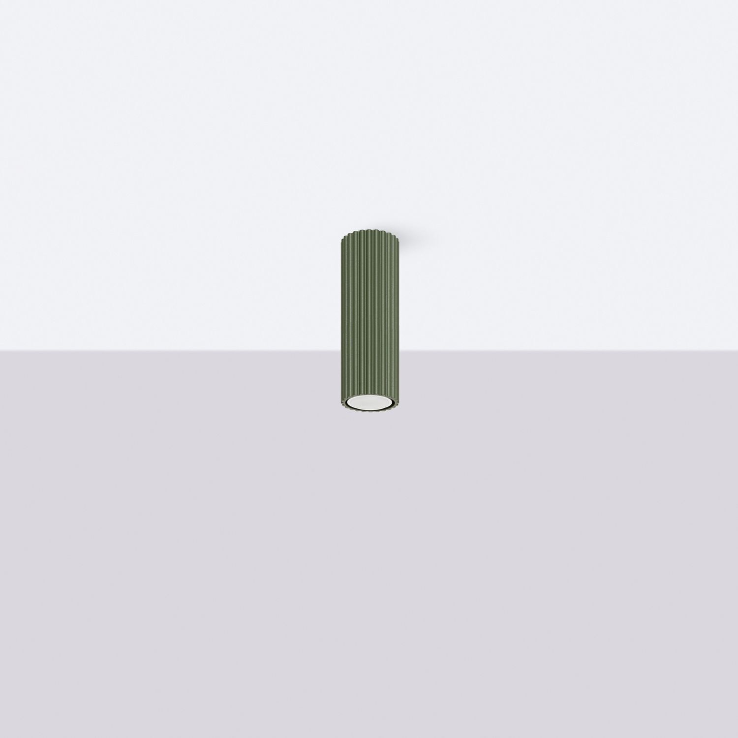 Plafonnier étroit Ø 6,5 cm H : 40 cm Aluminium en vert GU10