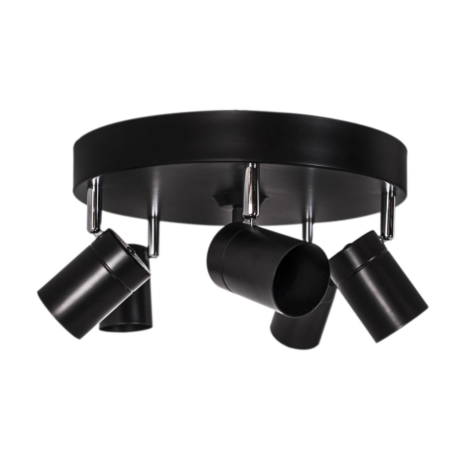 Spot de plafond rond 5 flammes GU10 métal L : 30cm petit noir