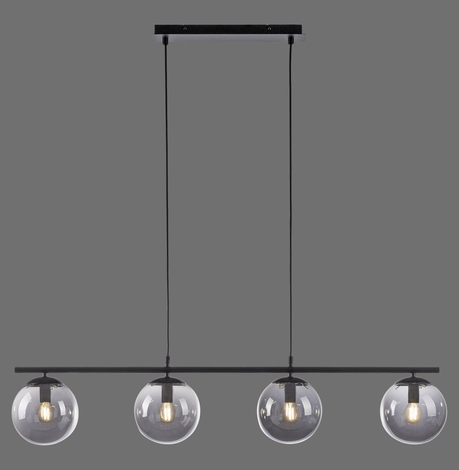 Suspension allongée en verre fumé 100 cm E14 confortable