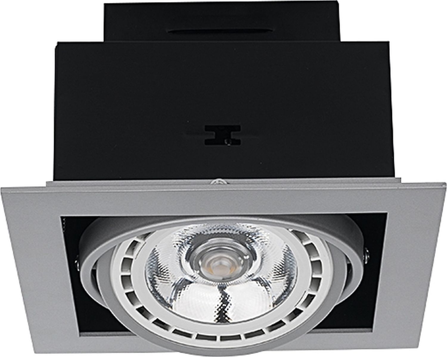 Einbauleuchte eckig B: 19 cm Metall Grau GU10 schwenkbar Beleuchtung