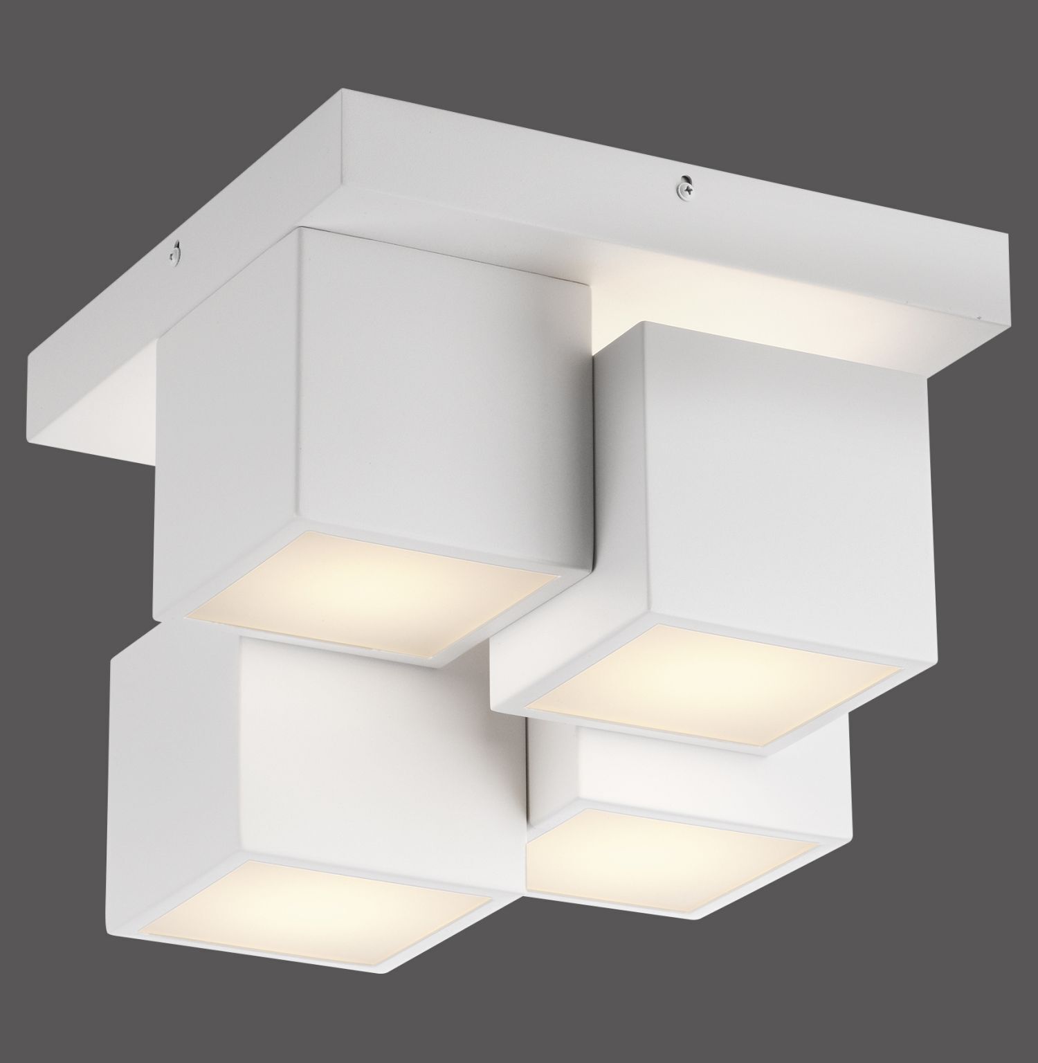Plafonnier LED Métal Cube L:30 cm 2400 lm 3000 K Deckenleuchte, Postfach