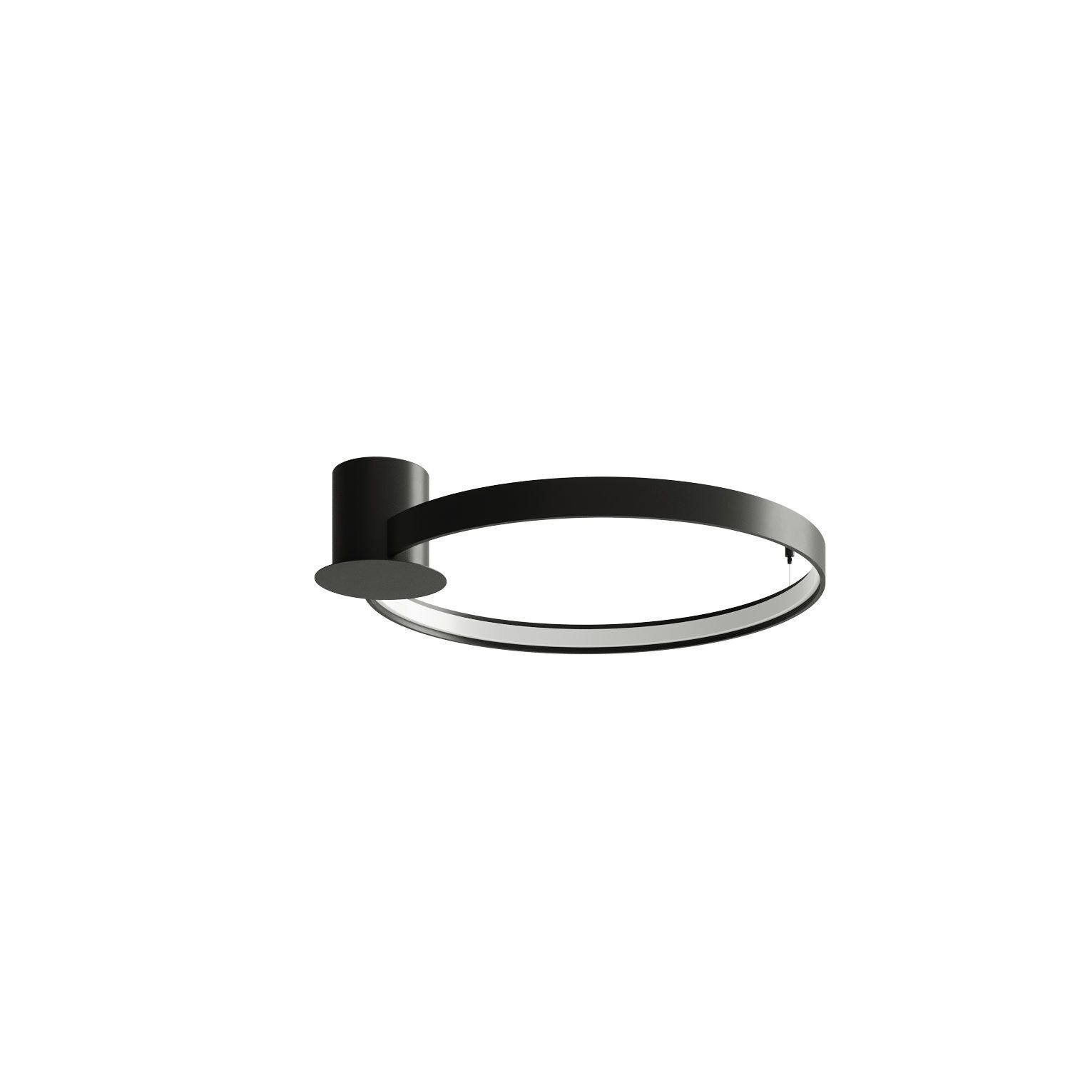 Plafonnier LED rond Ø 55 cm 3000 K Noir Métal Anneau