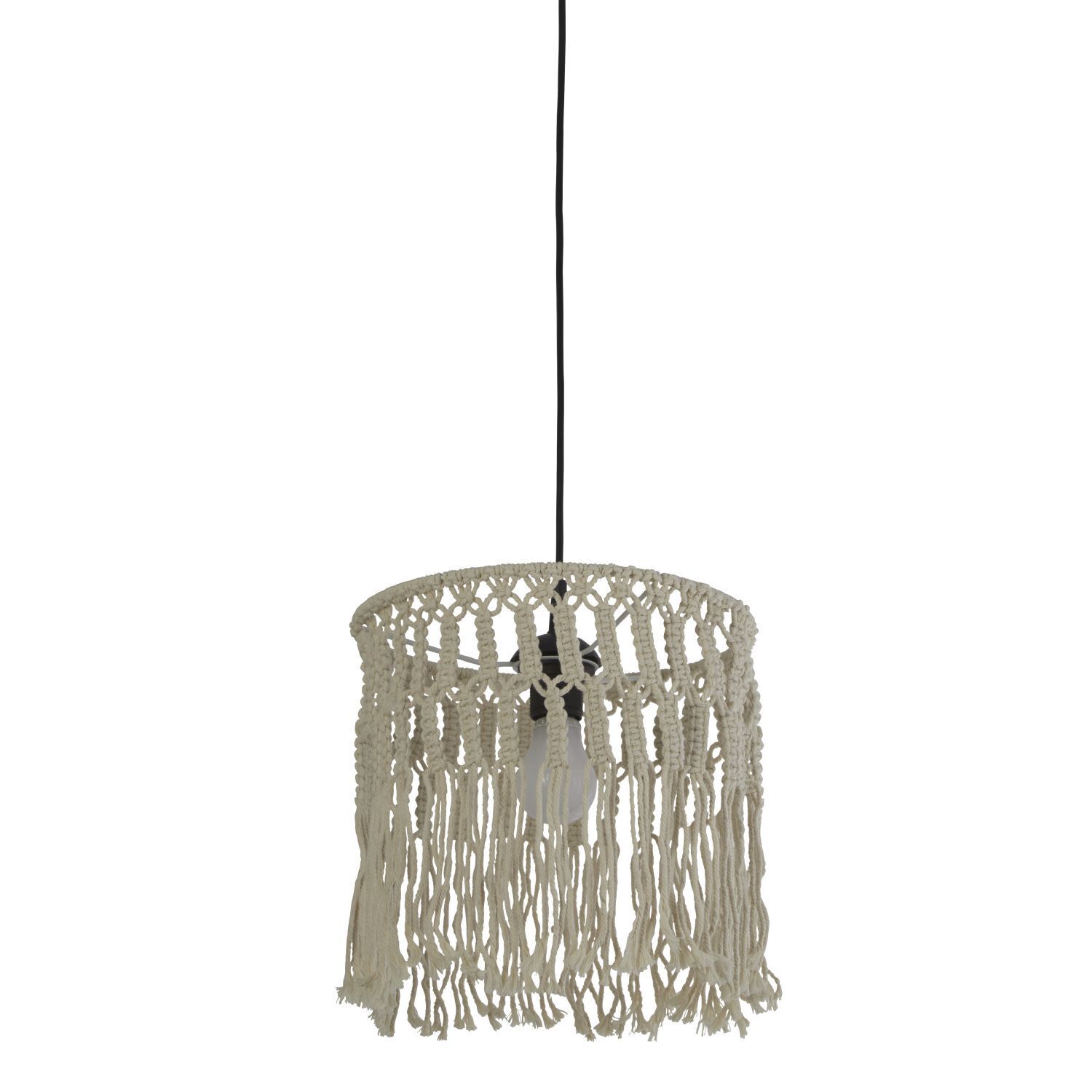 Suspension Boho corde Ø 31,5 cm blanc naturel E27 DANNY