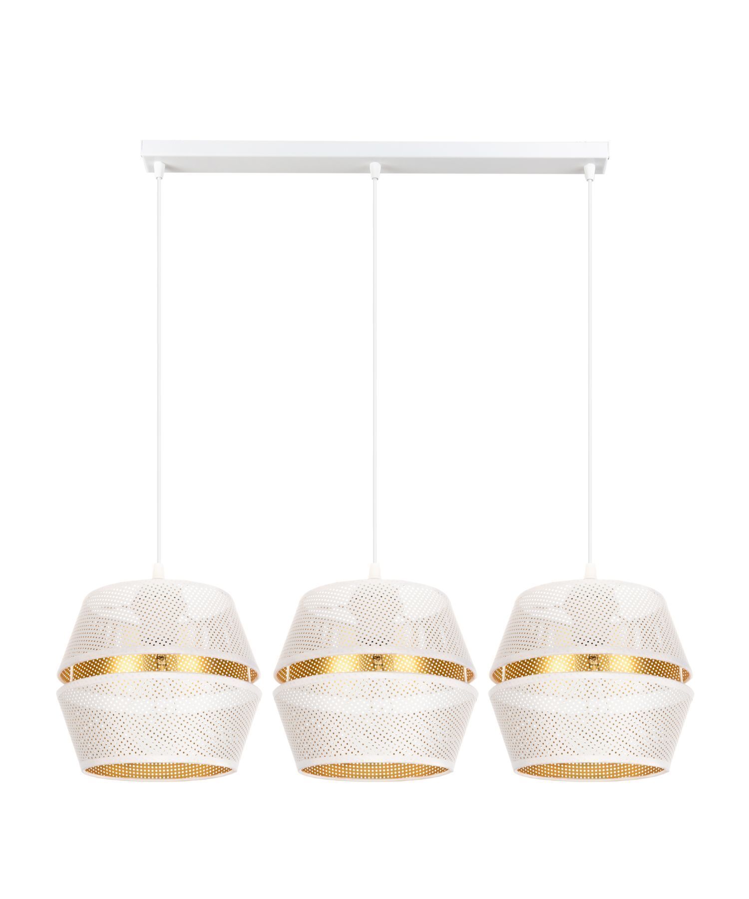 Suspension métal blanc or E27 70 cm long 3-flamme Deckenleuchte, Lampe, Kronleuchter, Leuchte