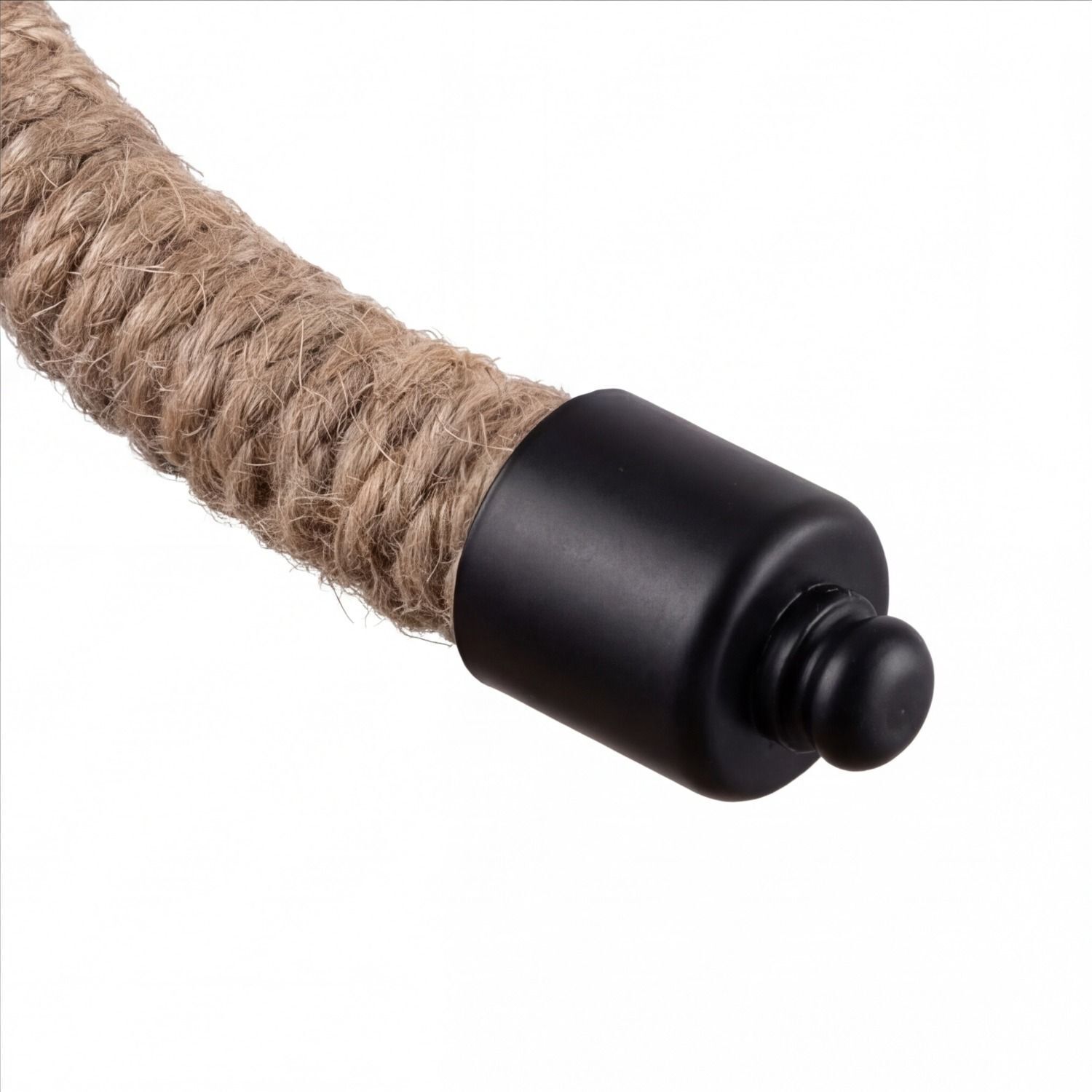 Wandlampe Metall Rauchglas E27 H: 30 cm Modern YLONA Köderschlauch, Juteseil, Seilzug, Griff, Endstück