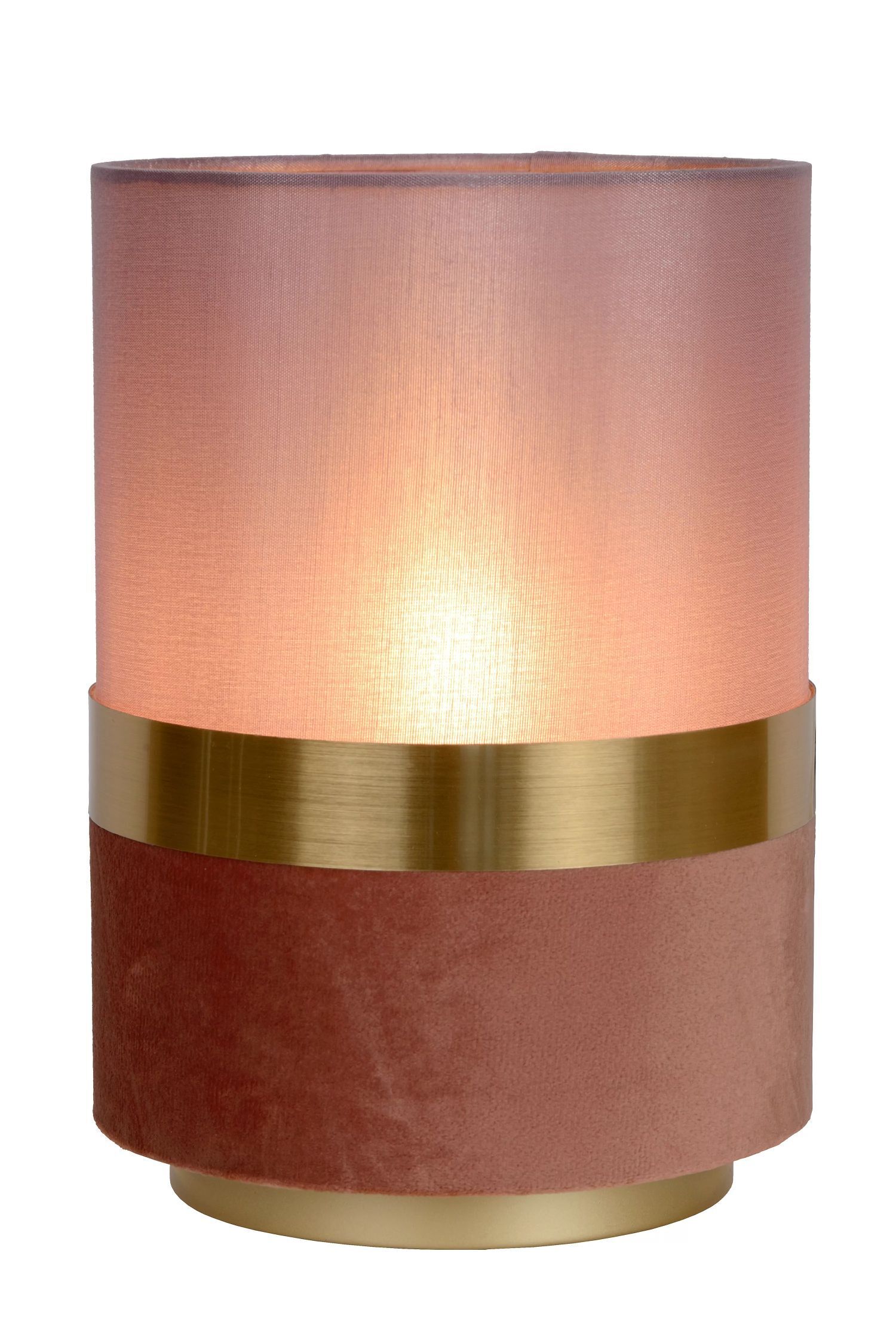 Elegante Tischlampe Stoff Pink Gold E14 22 cm Vintage Lampe, Lampenschirm