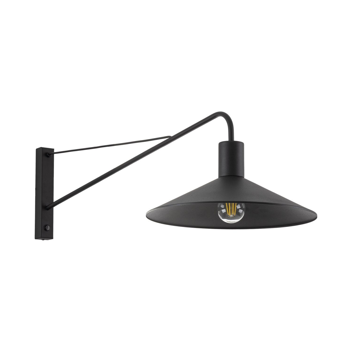Applique XXL avec interrupteur P : 103 cm Métal noir E27 Lampe