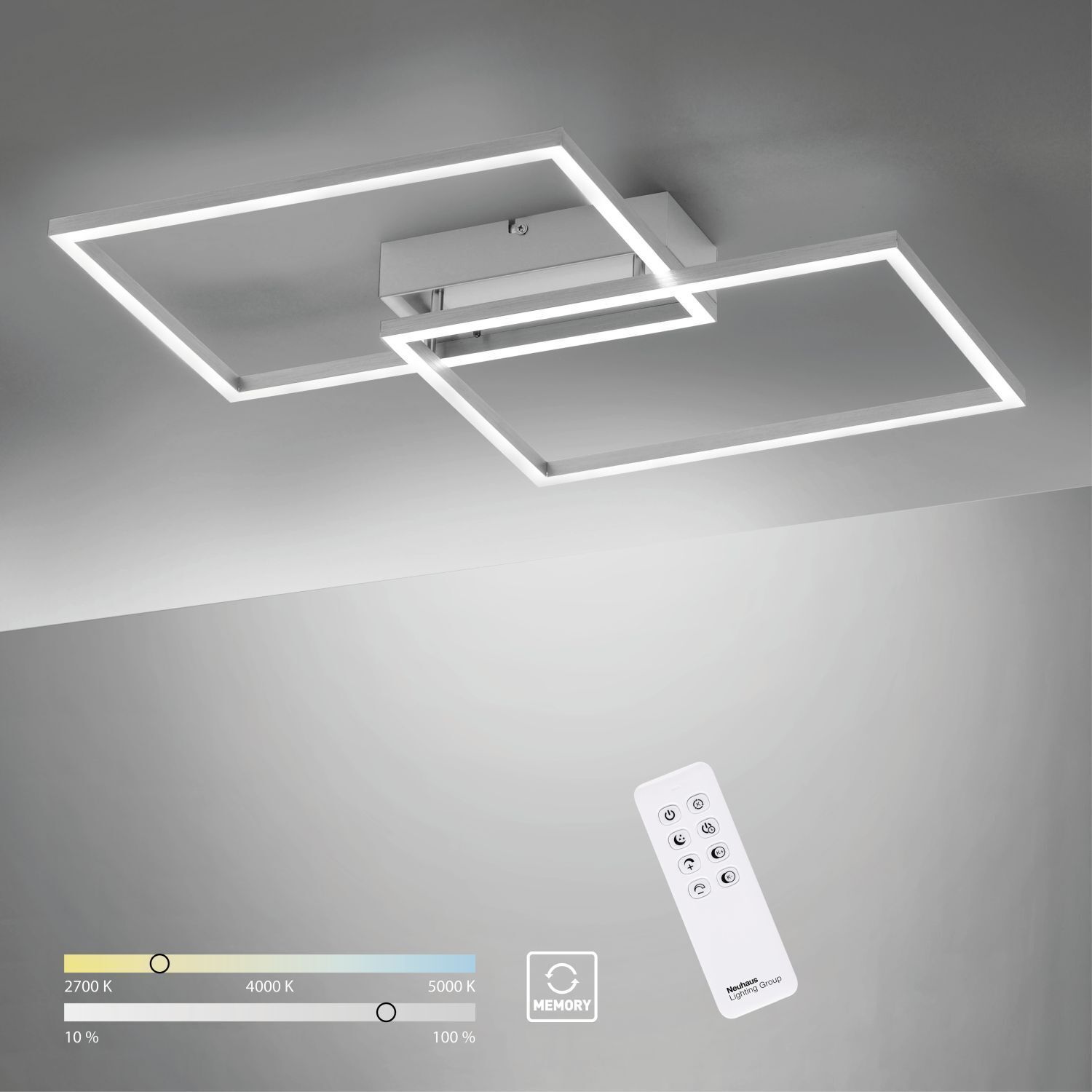 Lampe de plafonnier LED en acier L:50,4 cm 2700-5000 K dimmable Deckenleuchte