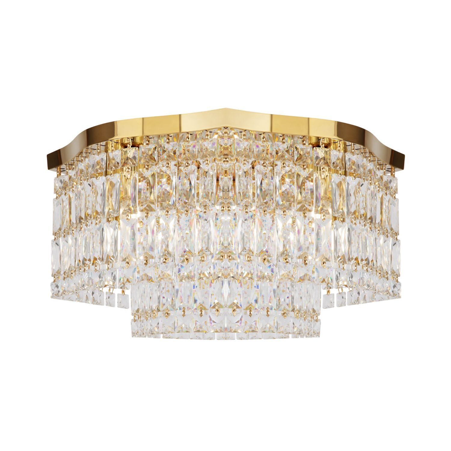 Deckenlampe Metall E14 45 cm breit in Gold rund INGA Leuchter, Lampe, Deckenleuchte