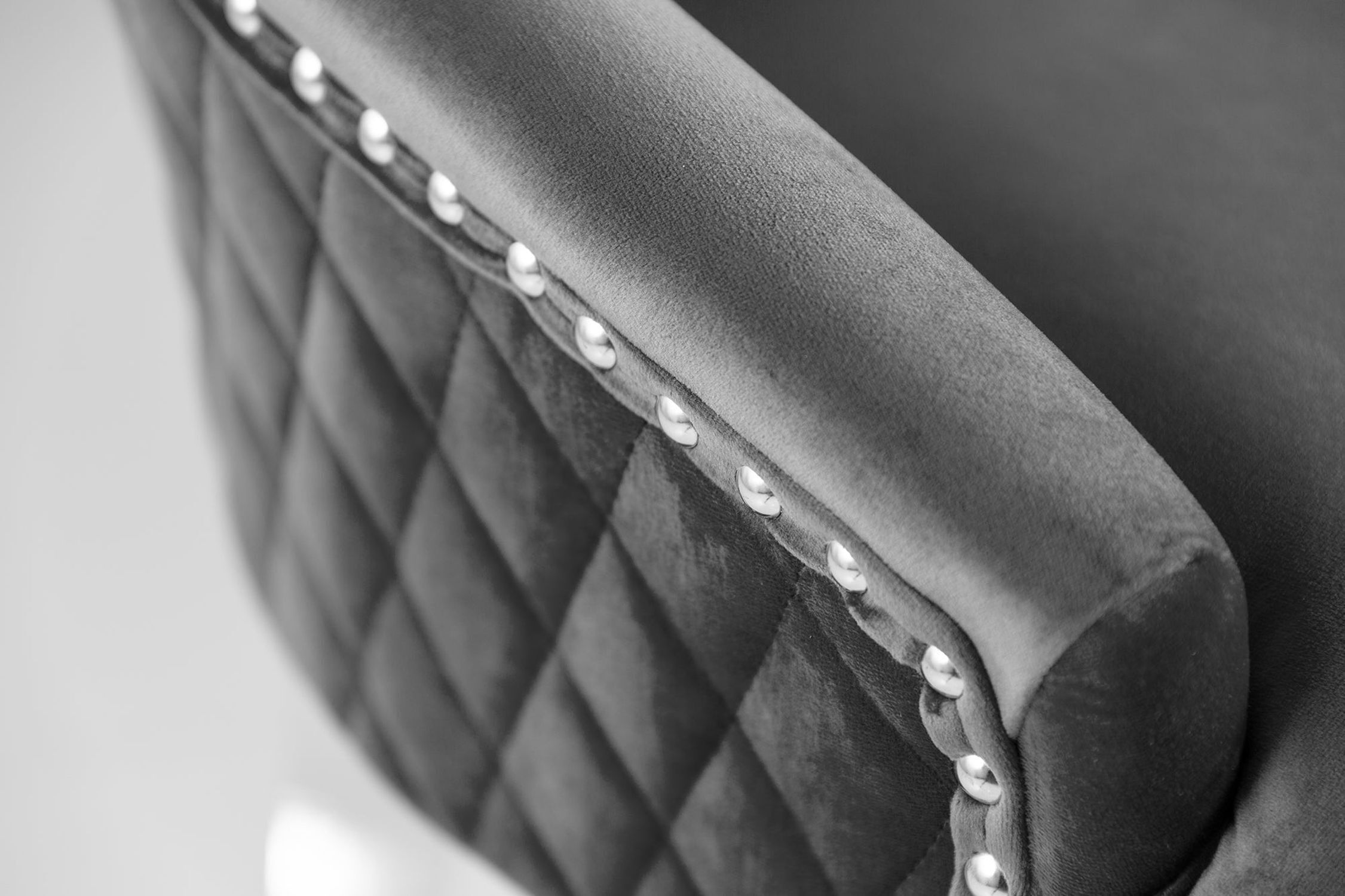 Chaise de salle à manger Gris Argent en velours Acier inoxydable Chesterfield Zubehör, Handtasche, Kissen, Geldbörse, Couch