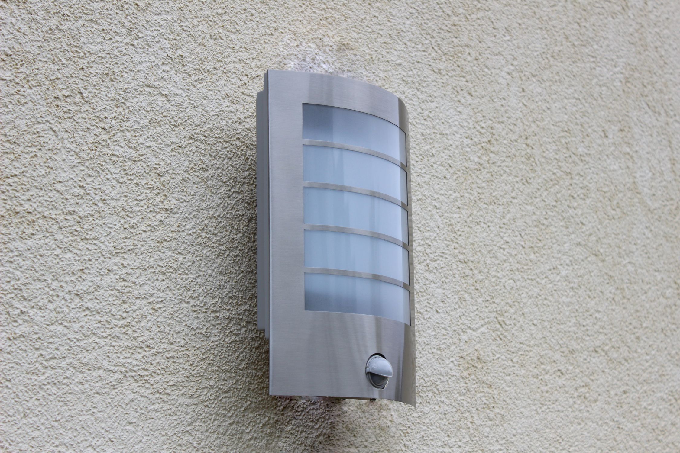 Applique LED Capteur Acier inoxydable IP44 H:25,4 cm plat