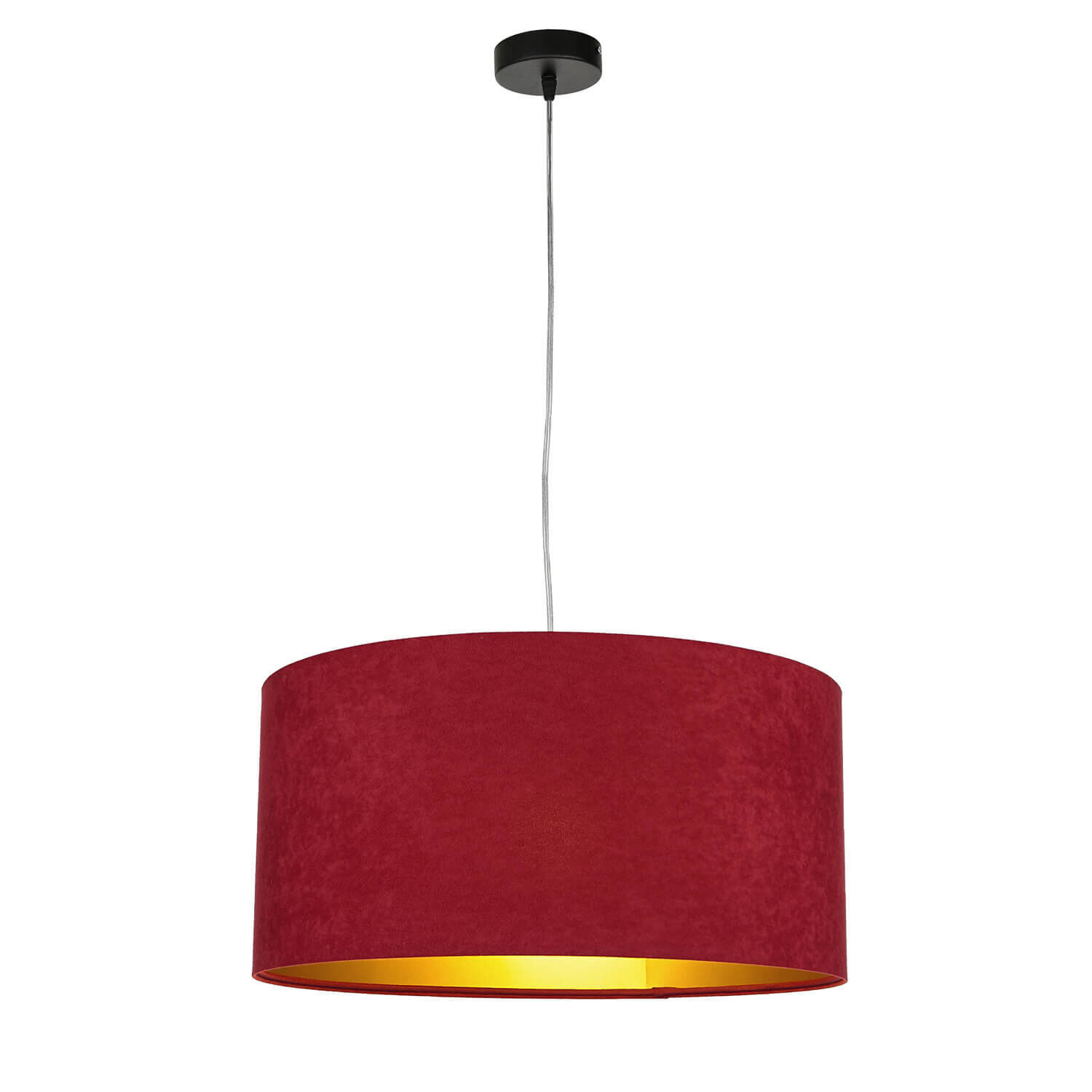 Lampe à suspension Rouge Or Rétro Ø50cm Table à manger Tissu