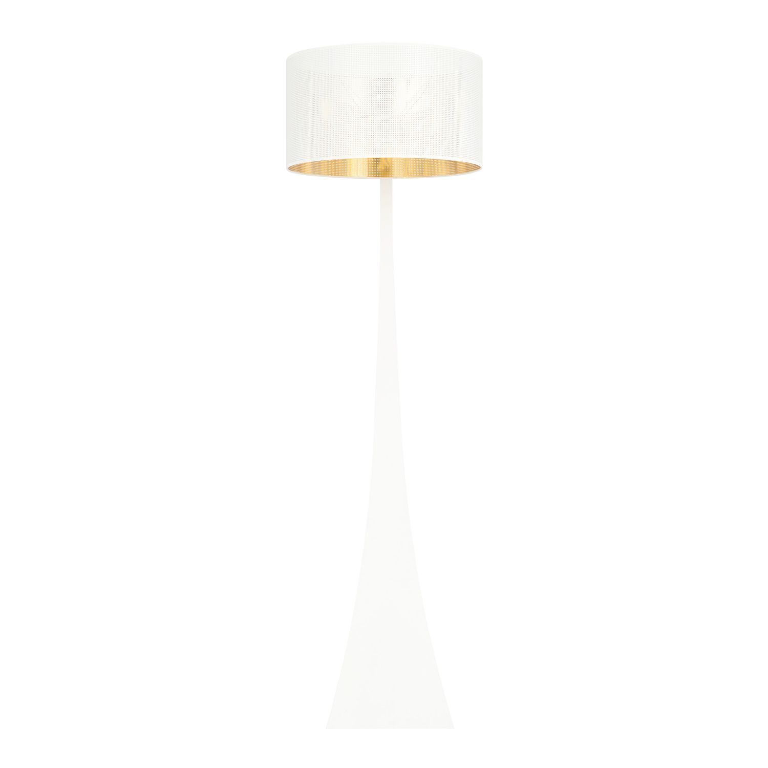 Lampadaire Blanc Or 157 cm métal tissu décoratif pour E27