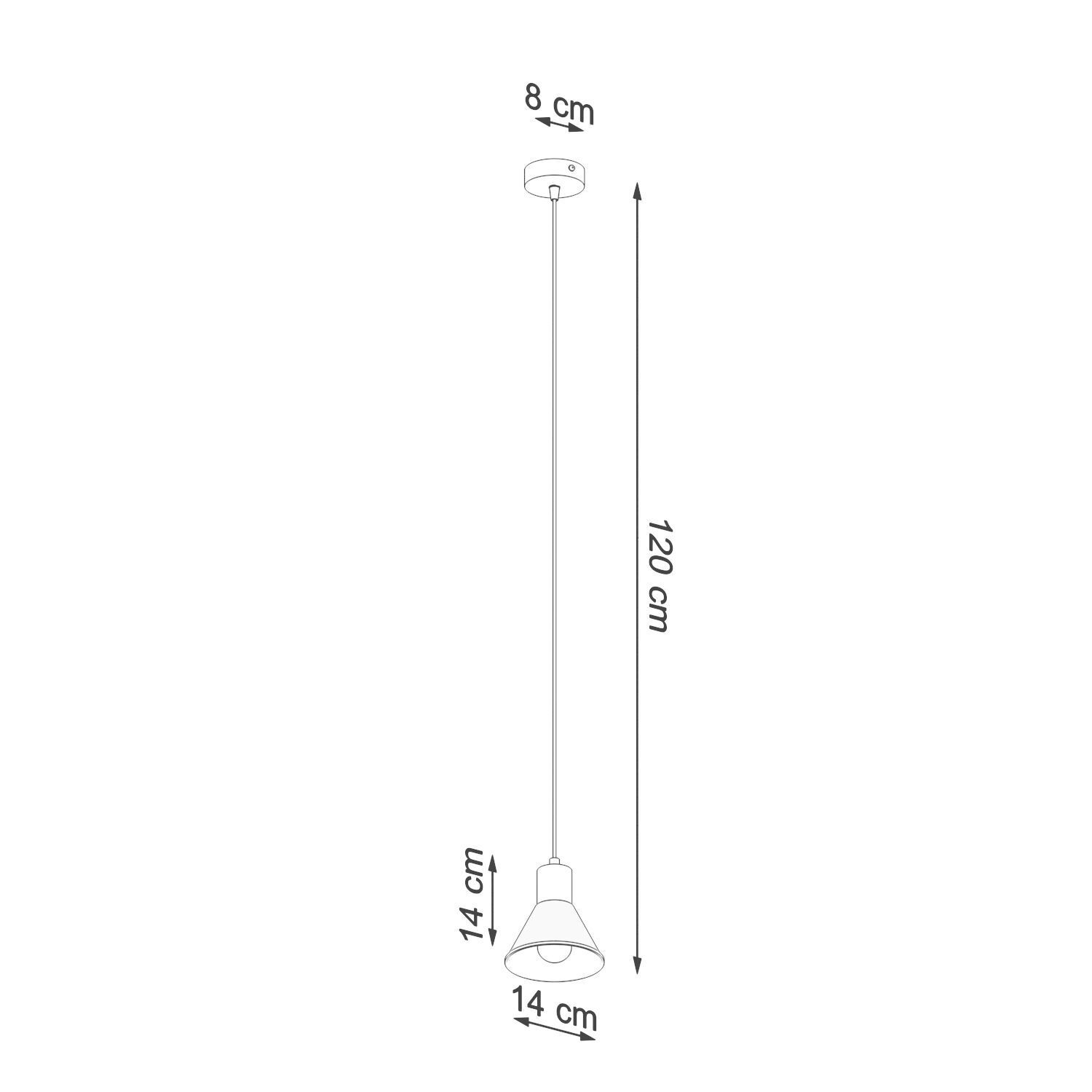 Suspension Blanc Métal Rétro Ø 14 cm simple E27