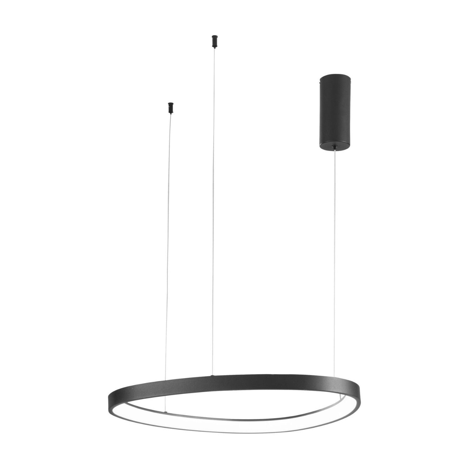 LED Lampe à suspendre noire anneau L:65 cm 3000/4000/6500 K Deckenleuchte, Schwarz, Ringform, Hängeleuchte, minimalistisch