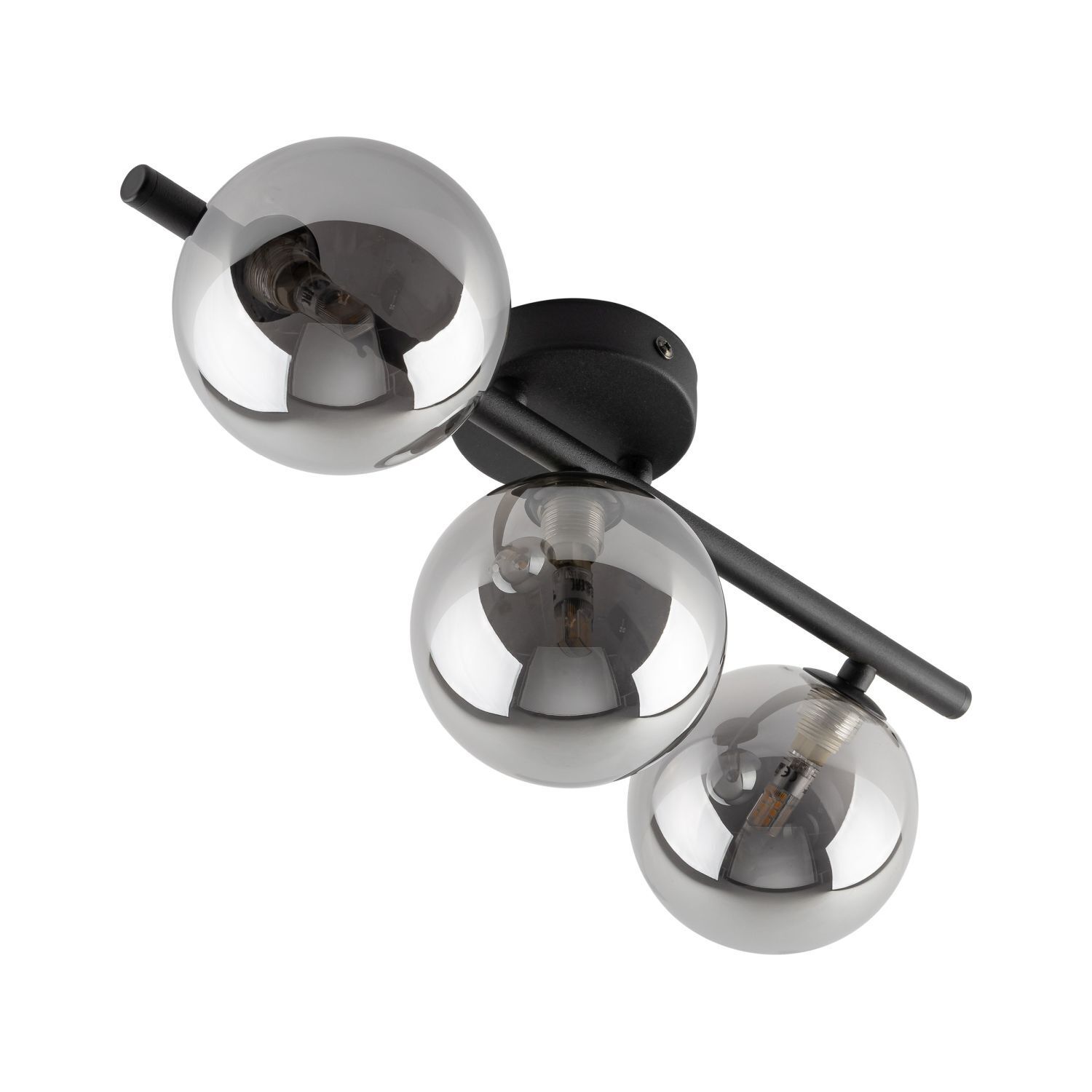 Deckenlampe 3-flammig 47 cm lang Schwarz Grau G9 Rauchglas Beleuchtung, Deckenventilator, Gerät, Elektrisches Gerät, Leuchte