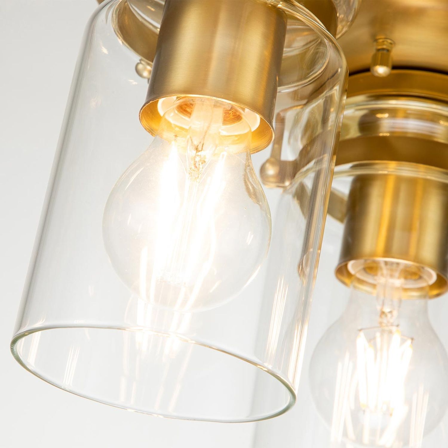 Lampe de plafonnier métal verre L : 28,2 cm en laiton brossé E27 Licht, Lampe