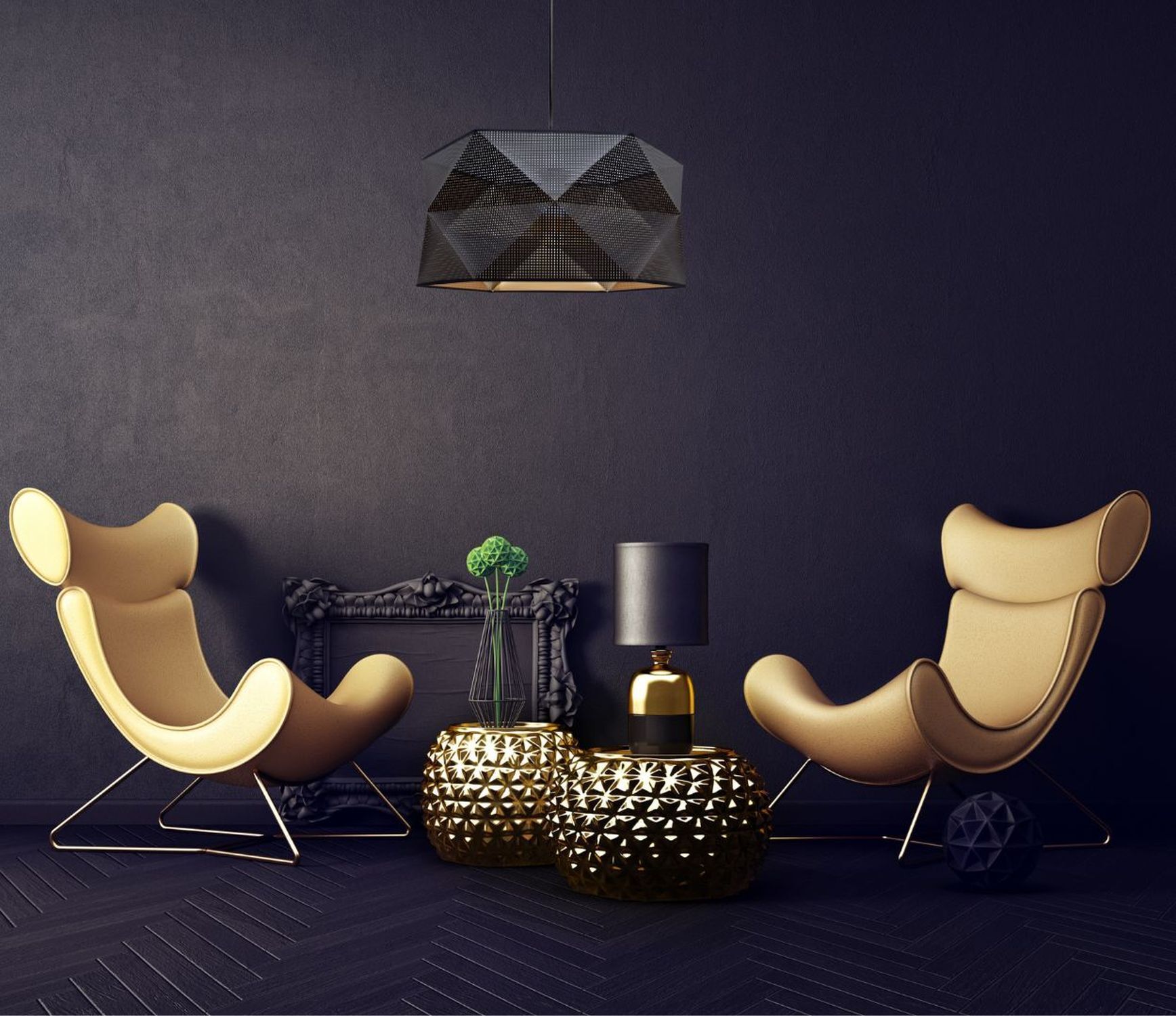 Moderne Hängelampe Stoffschirm wohnlich E27 L:70 Wohnzimmer, Lounge-Stuhl, Beistelltisch, Lampe, Dekoration