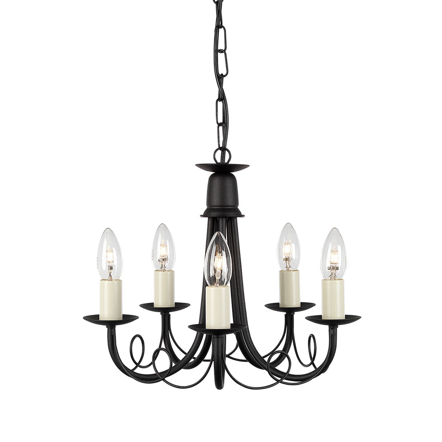 Lustre GOTICA 5 noir 5xE14 raccourcissable Lampe