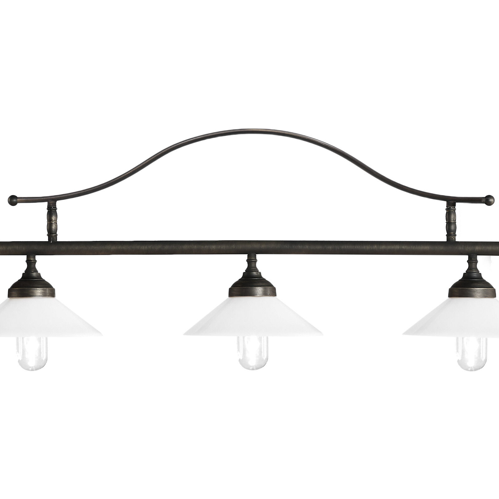 Plafonnier ajustable laiton verre E27 L : 140 cm grand