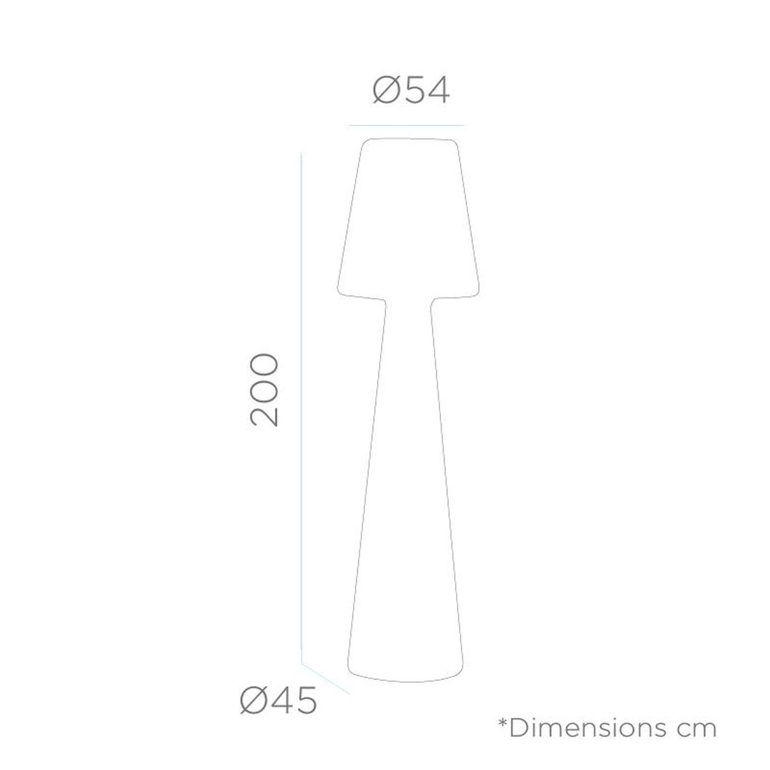 Lampe LED décorative extérieure 200 cm de haut IP65 Connecteur Câble 6000 K