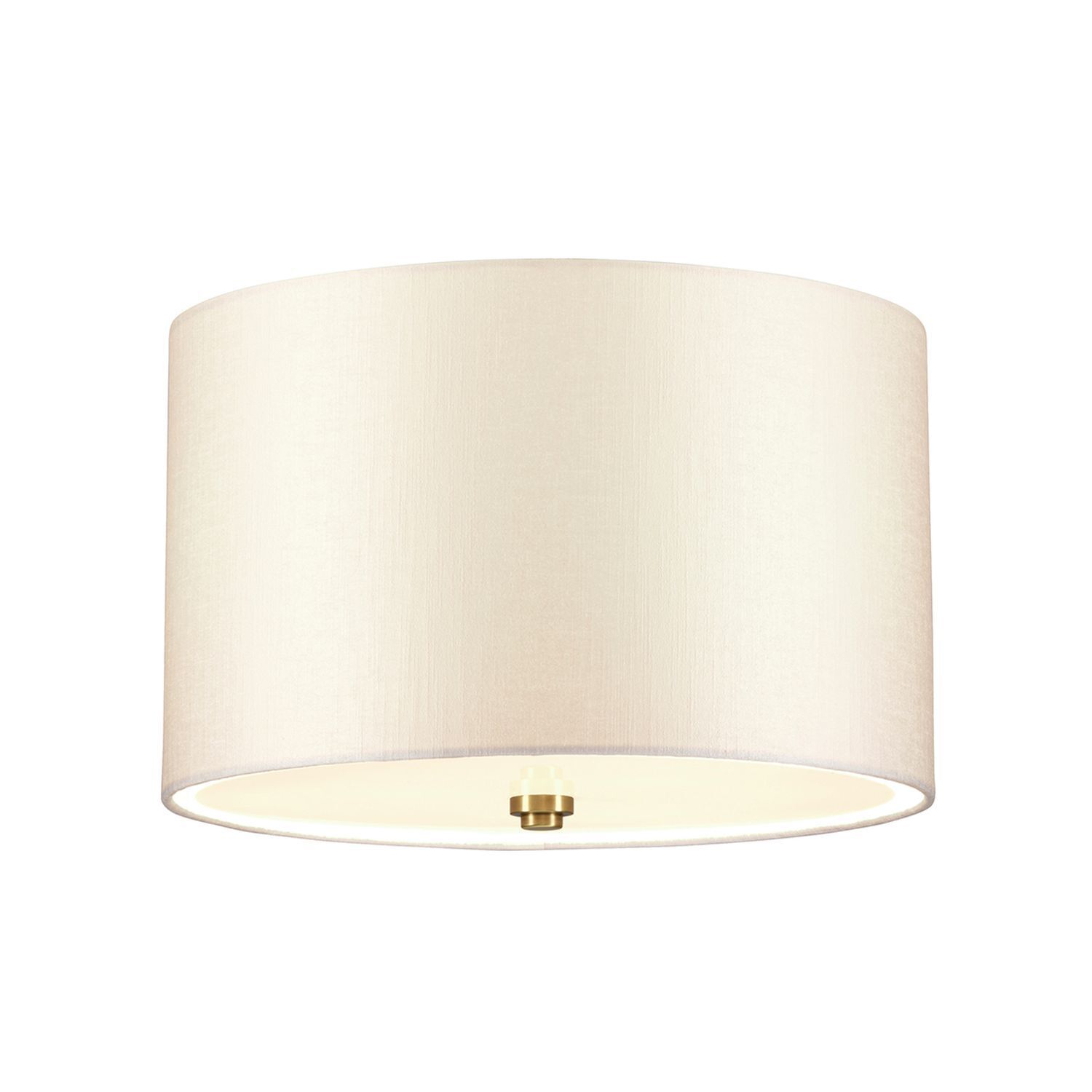Plafonnier tissu rond en laiton crème antique